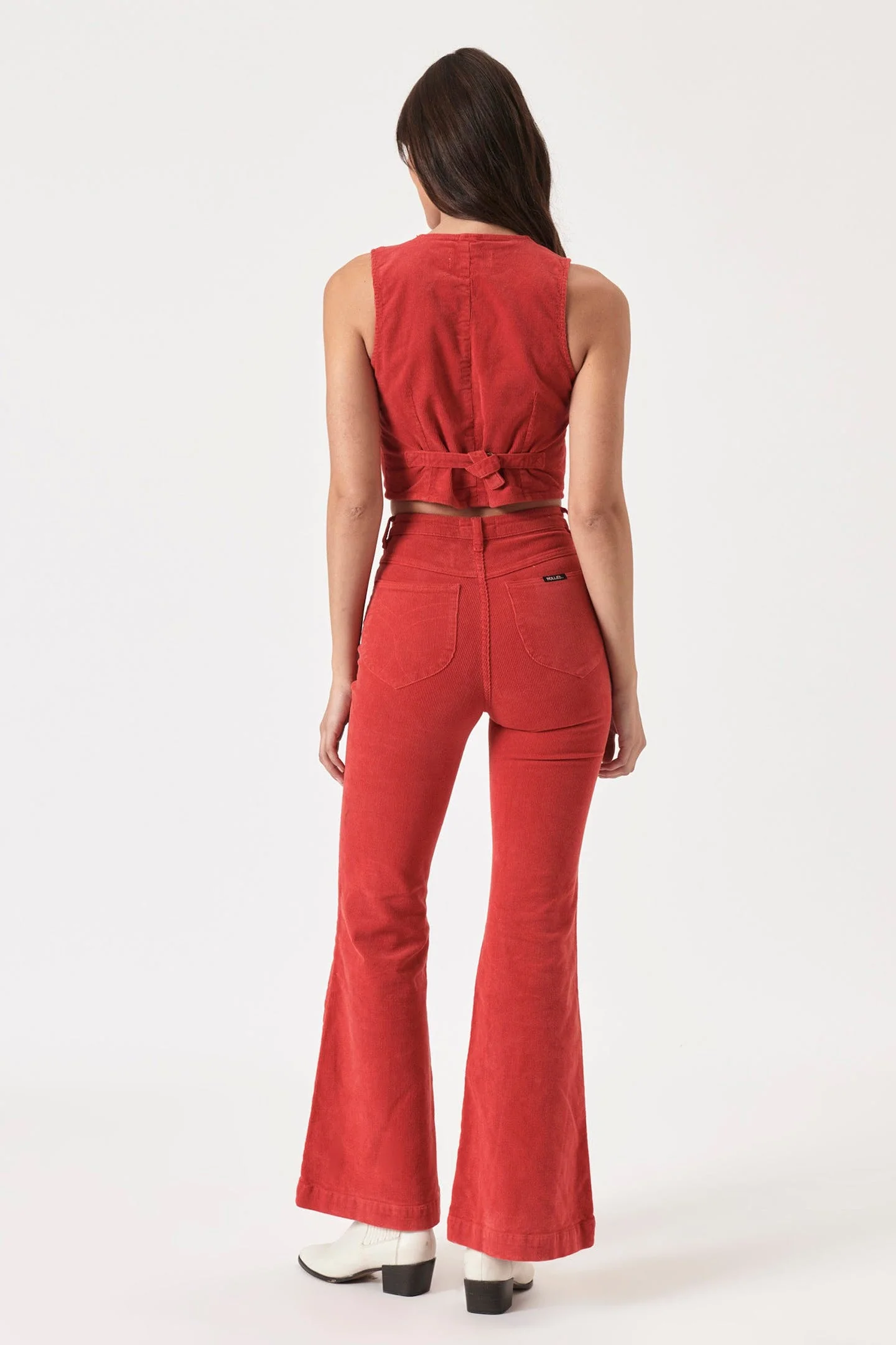 ROLLAS Womens Eastcoast Cord Flare Scarlet Cord - Image 5