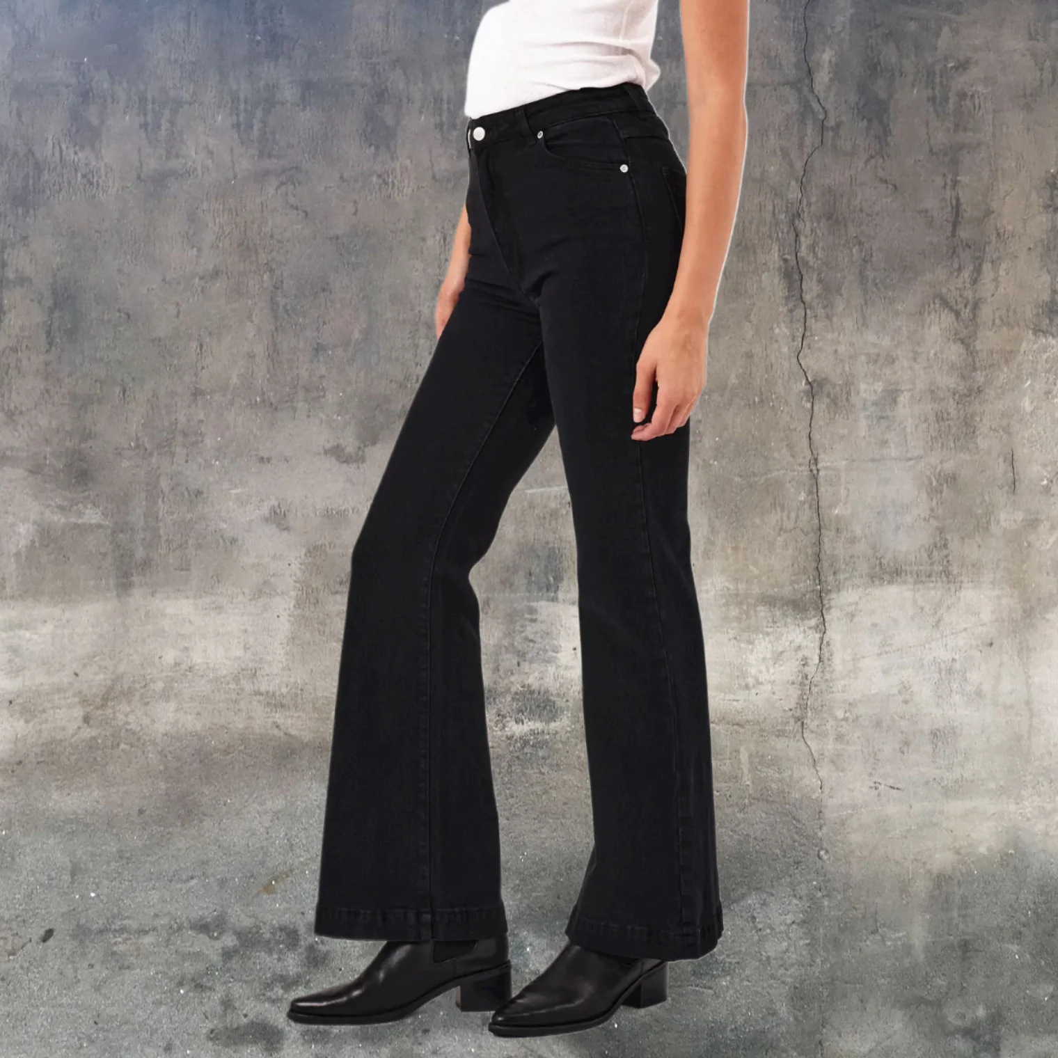 ROLLAS Womens Eastcoast Denim Flare - Black - Image 7