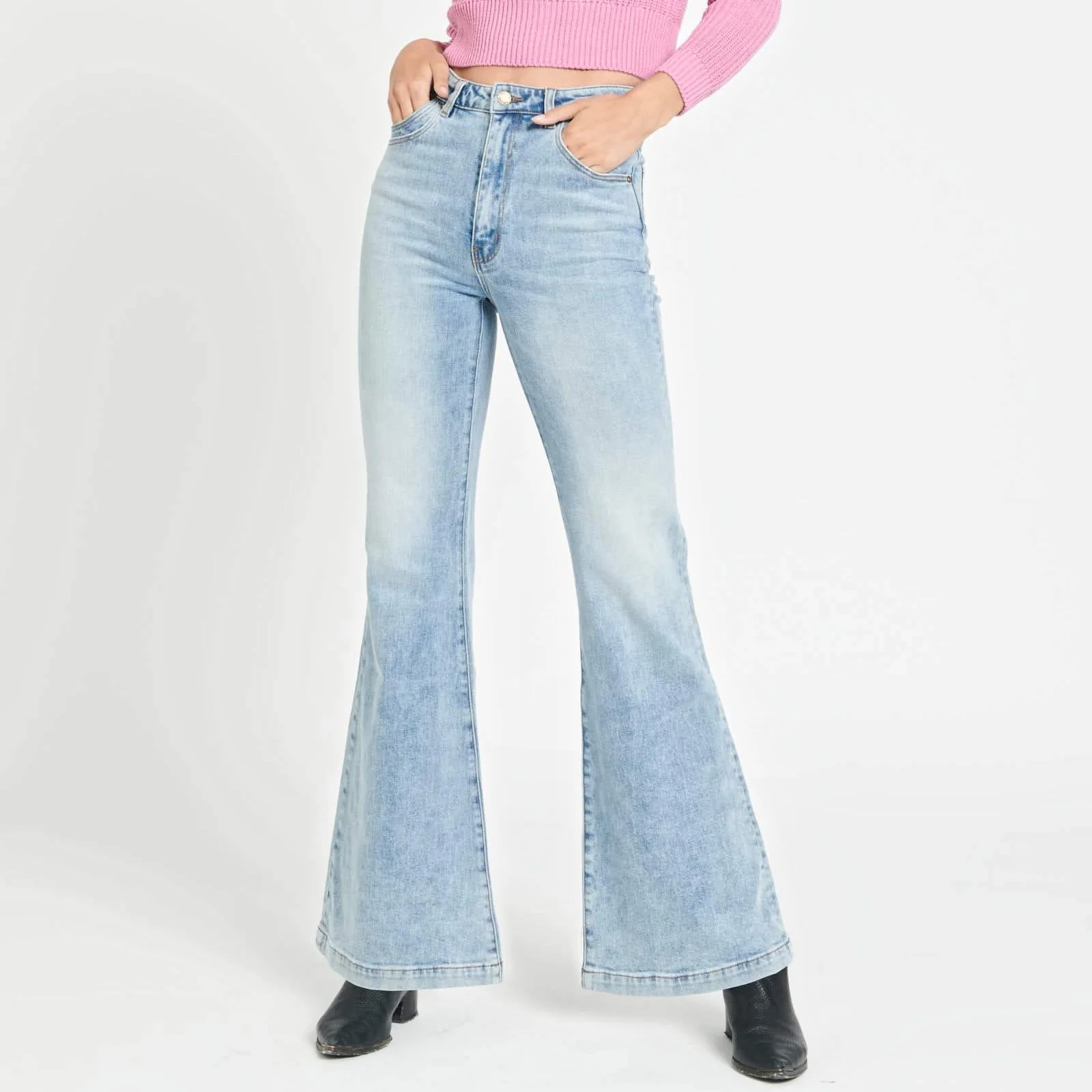 ROLLAS Womens Eastcoast Denim Flare - Escape Blue Organic - Image 8