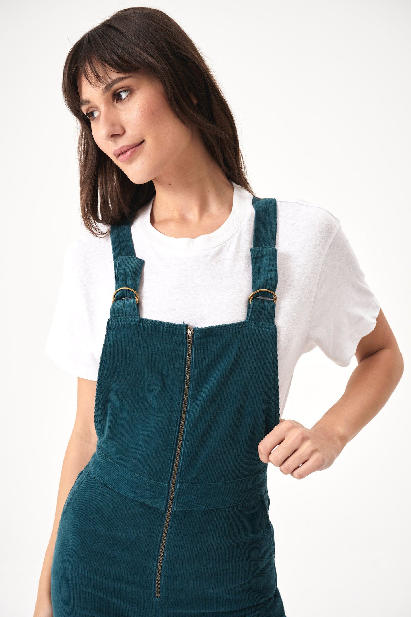 ROLLAS Womens Eastcoast Flare Overall - Forest Cord - Image 6