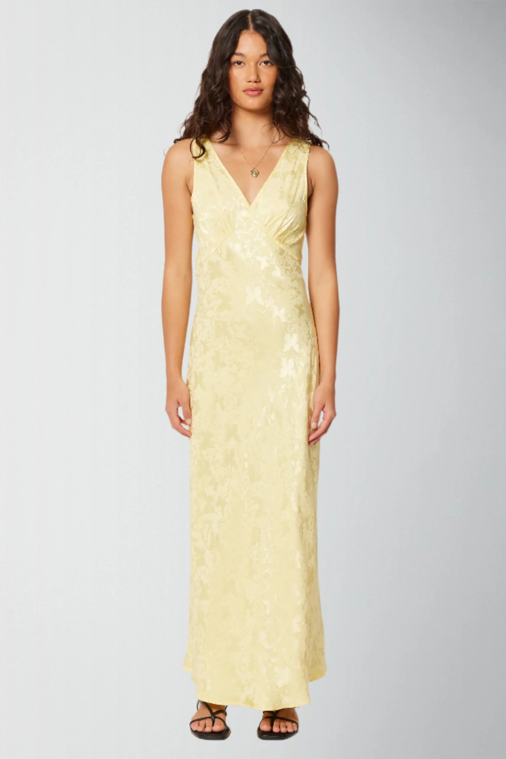 ROLLAS Womens Eliza Jacquard Maxi Dress - Limoncello - Image 7