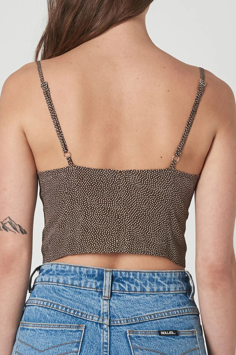 Rollas WOMENS EVE TOP MINI SPOT - BROWN - Image 2