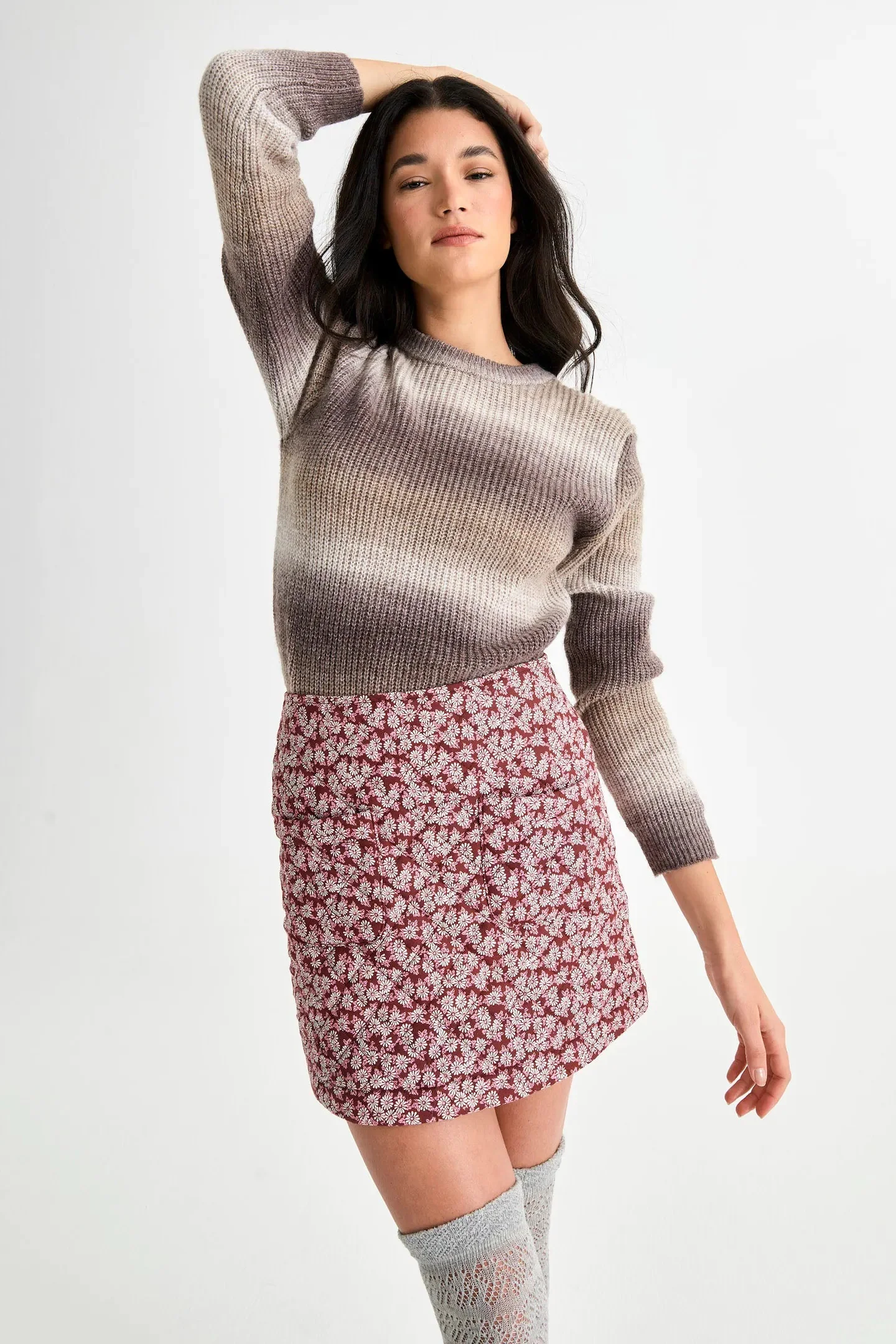 ROLLAS Womens Fluffy Sailor Sweater Mink - Image 4