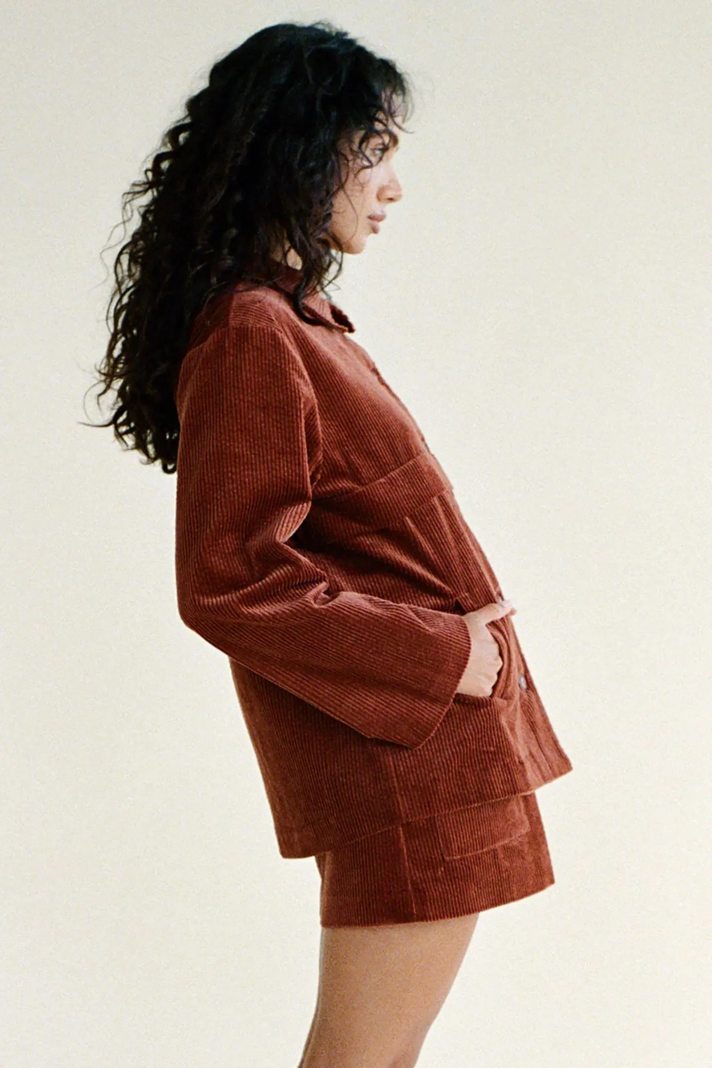 ROLLAS Womens Francoise Cord Jacket Chestnut - Image 3