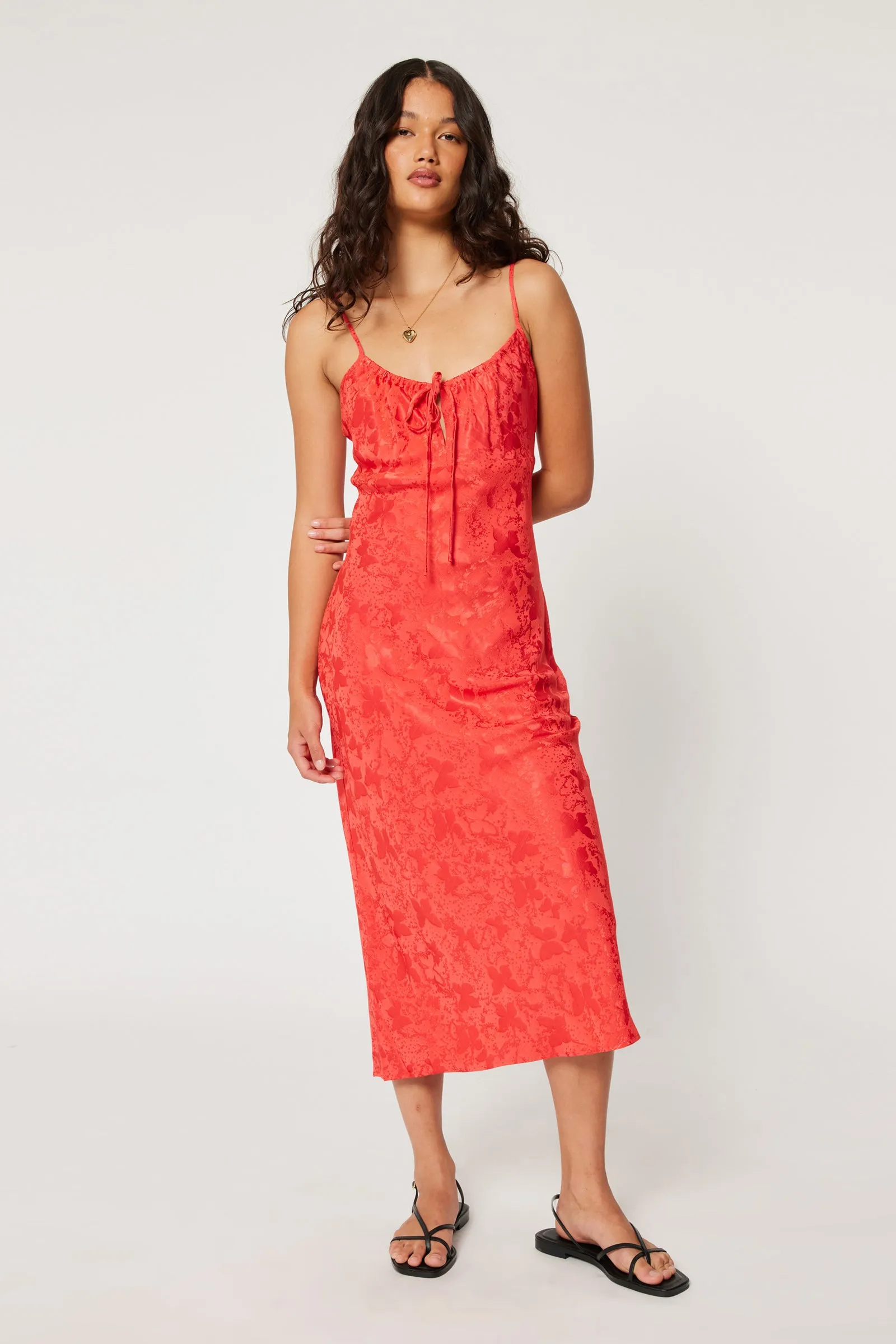 ROLLAS Womens Georgie Slip Jacquard  Dress- Cherry - Image 4