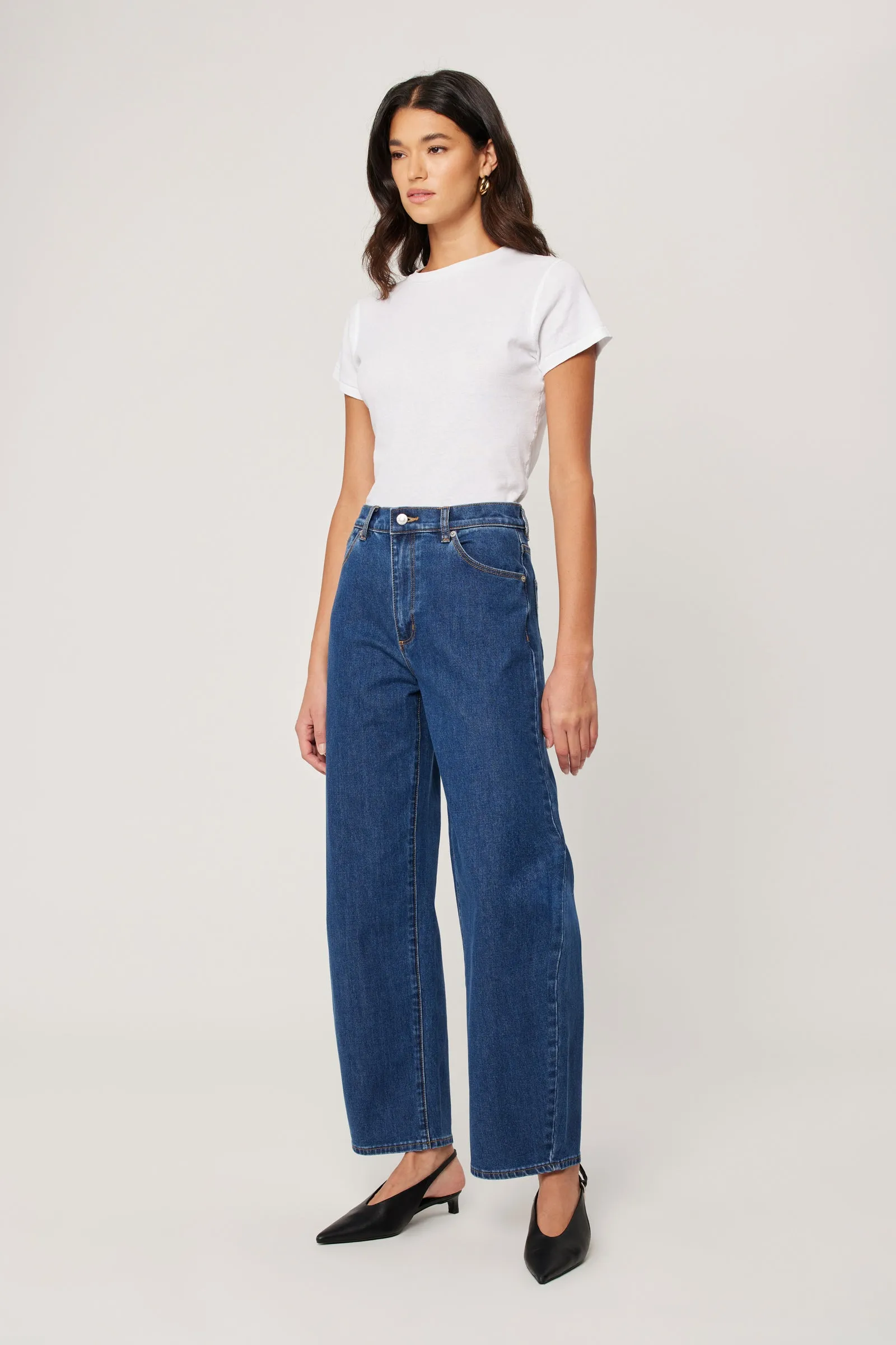 ROLLAS Womens Gigi Barrel Jeans - Forever Blue - Image 11
