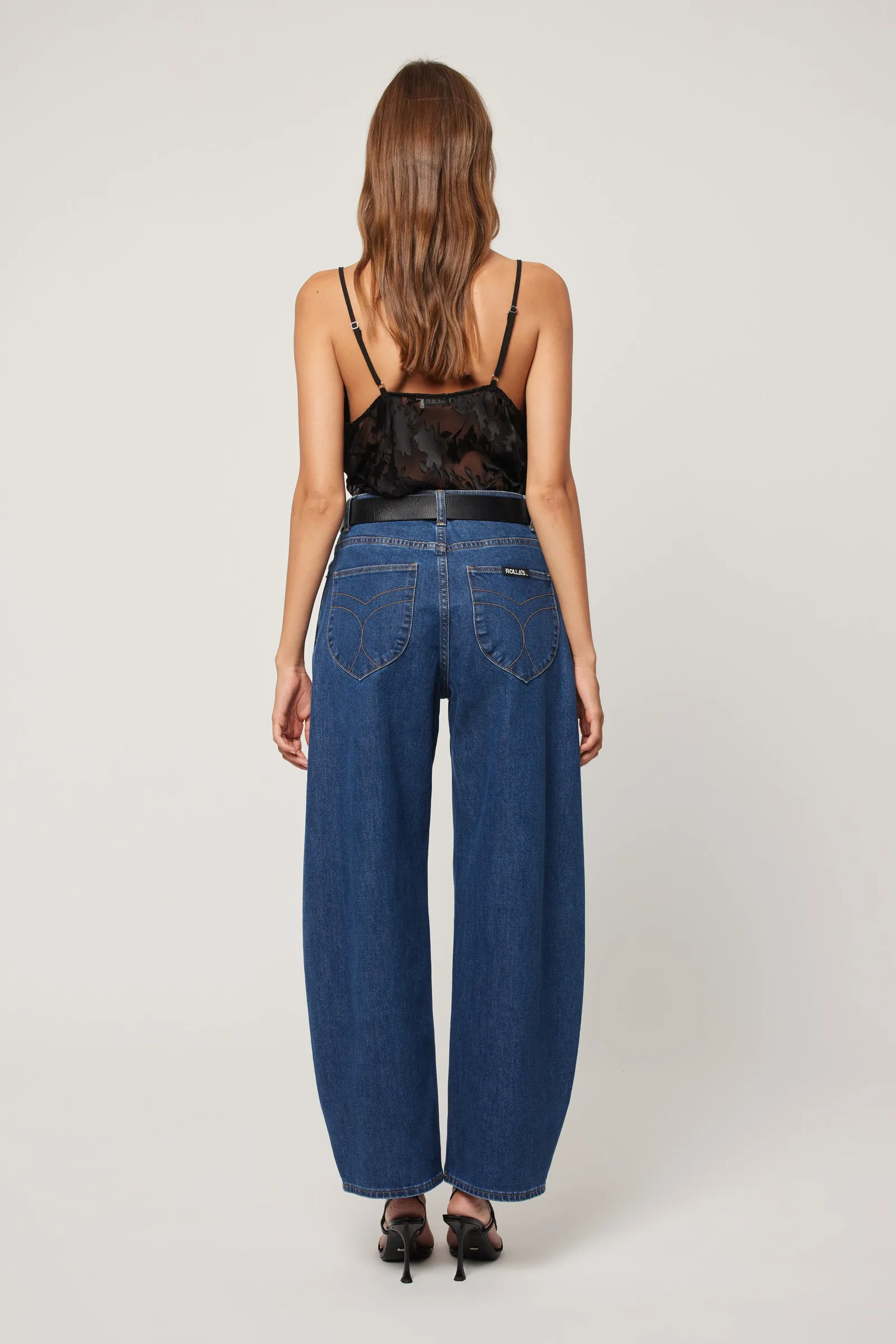 ROLLAS Womens Gigi Barrel Jeans - Forever Blue - Image 5