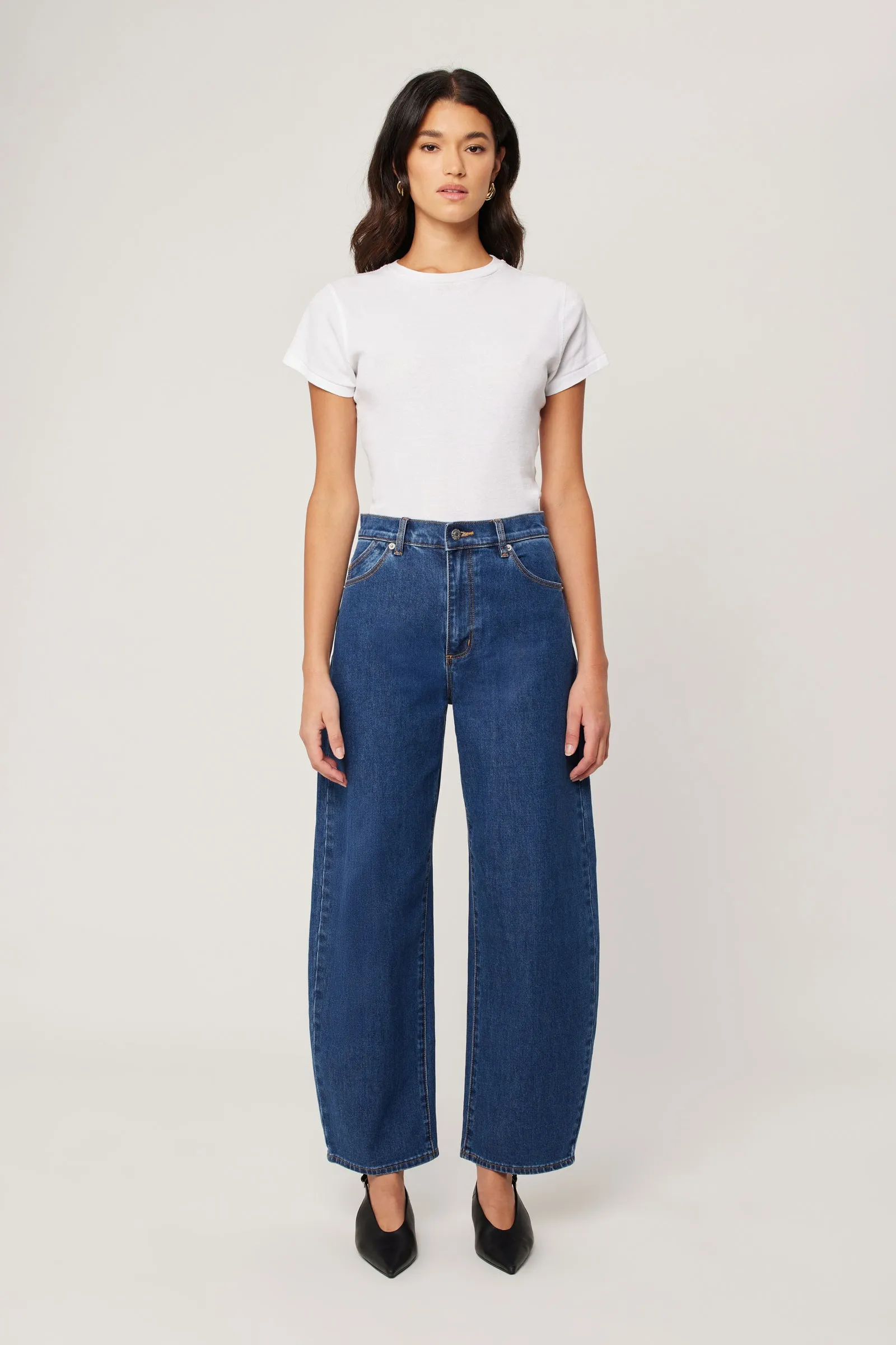 ROLLAS Womens Gigi Barrel Jeans - Forever Blue - Image 9