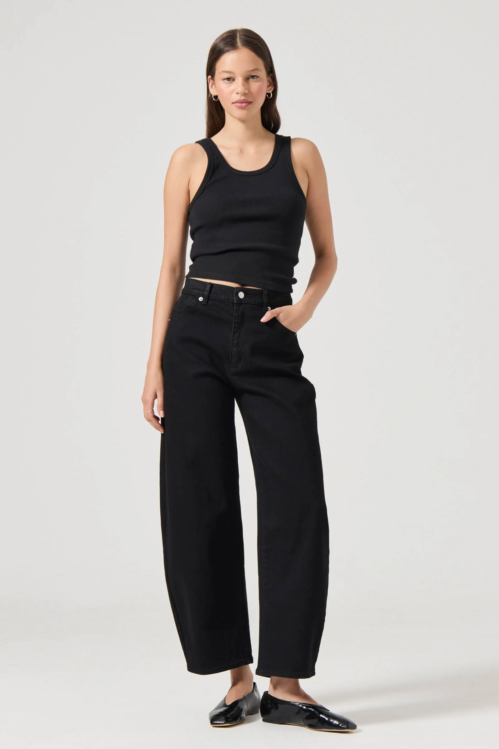 ROLLA'S Womens Gigi Barrel Jeans in Forever Black - Image 2