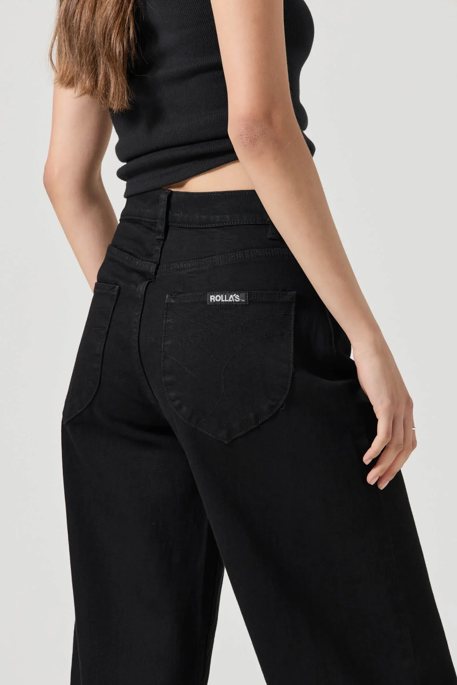 ROLLA'S Womens Gigi Barrel Jeans in Forever Black - Image 4