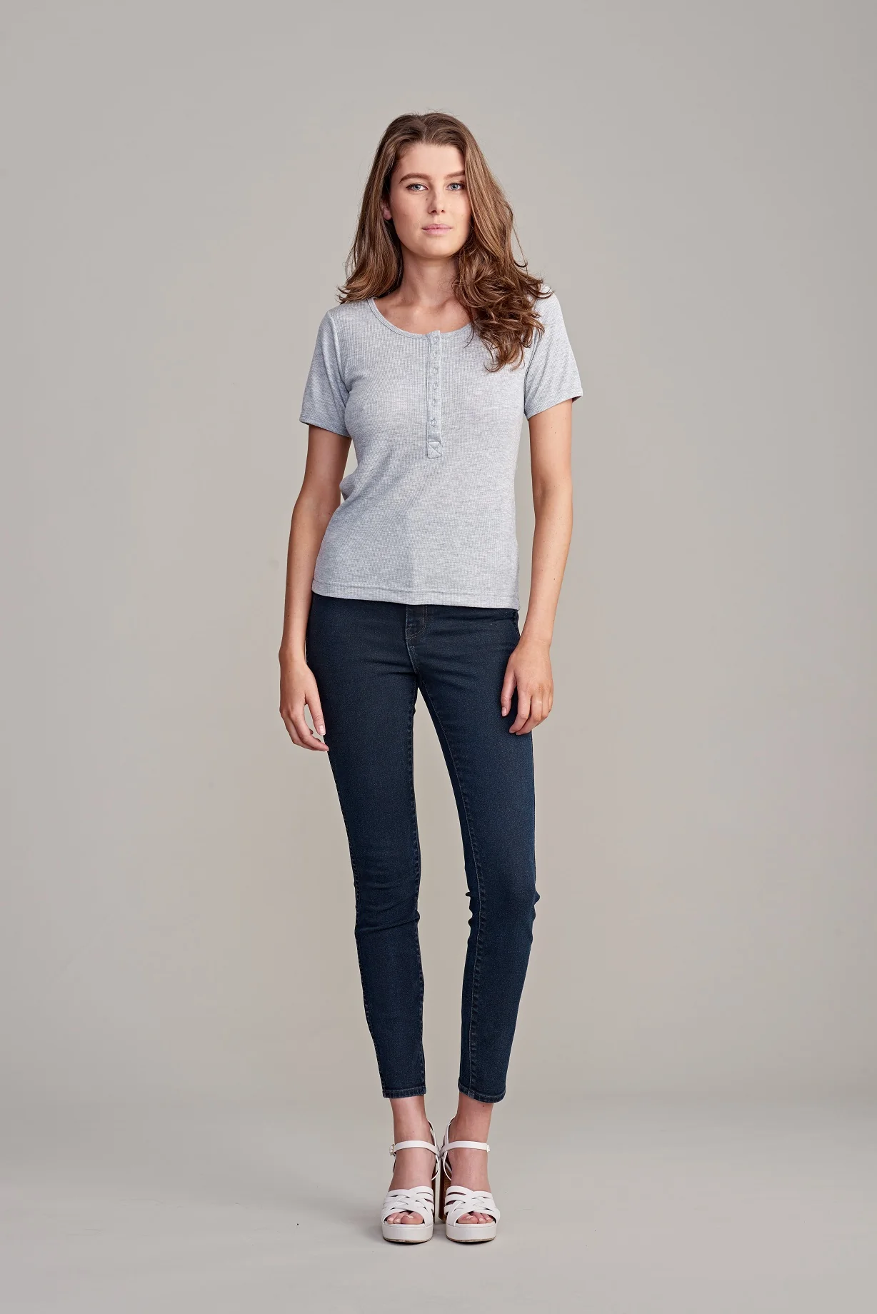 Rollas WOMENS GRANDPA MILLER TEE GREY MARLE - Image 7