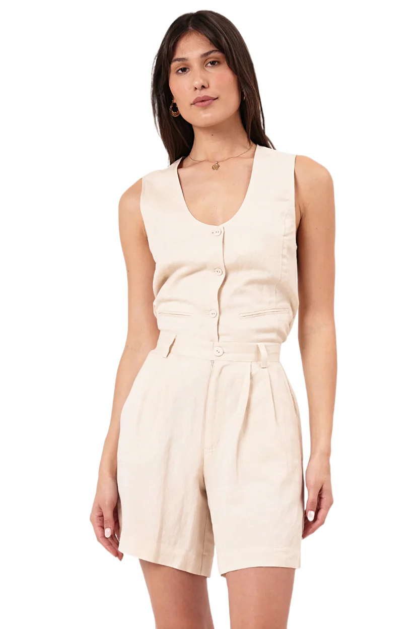 ROLLAS Womens Horizon Linen Short - Biscuit - Image 5