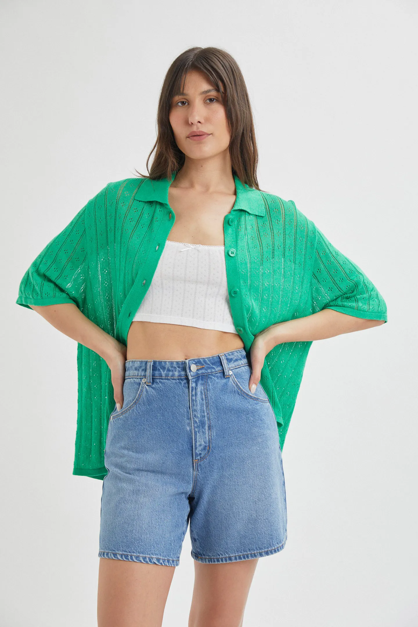ROLLAS Womens Milan Short Sleeve Knit Shirt - Grass - Image 6