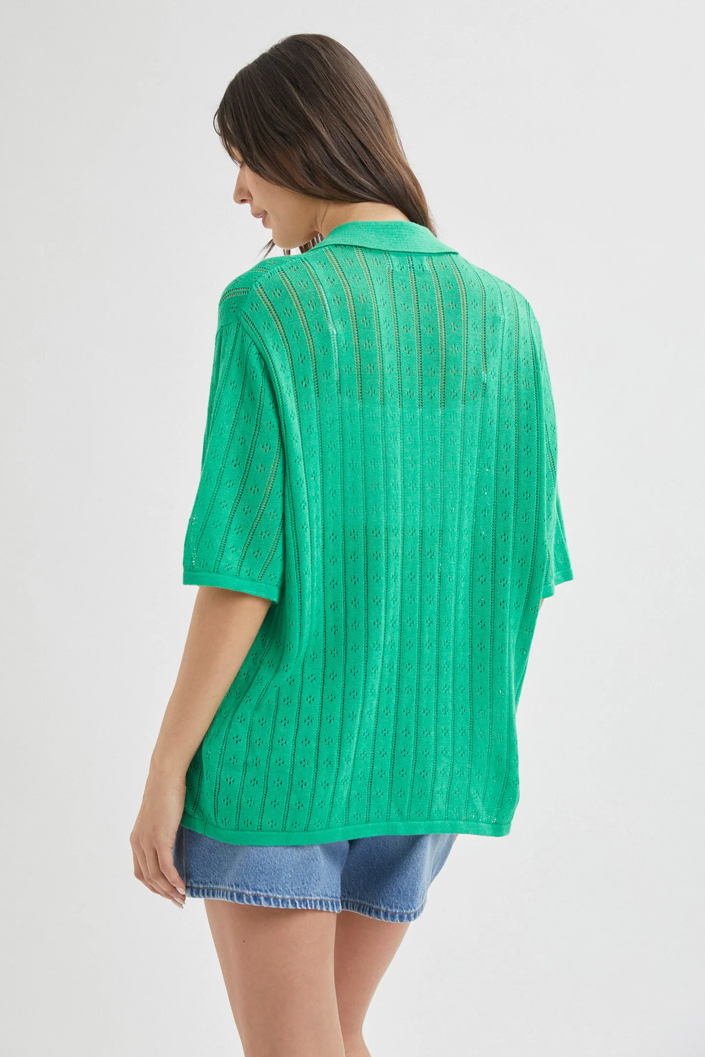 ROLLAS Womens Milan Short Sleeve Knit Shirt - Grass - Image 8