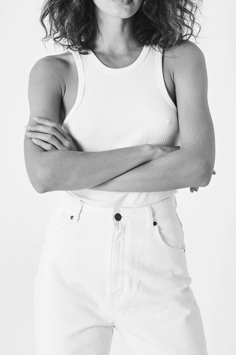Rollas WOMENS MILLER RIB TANK WHITE - Image 4