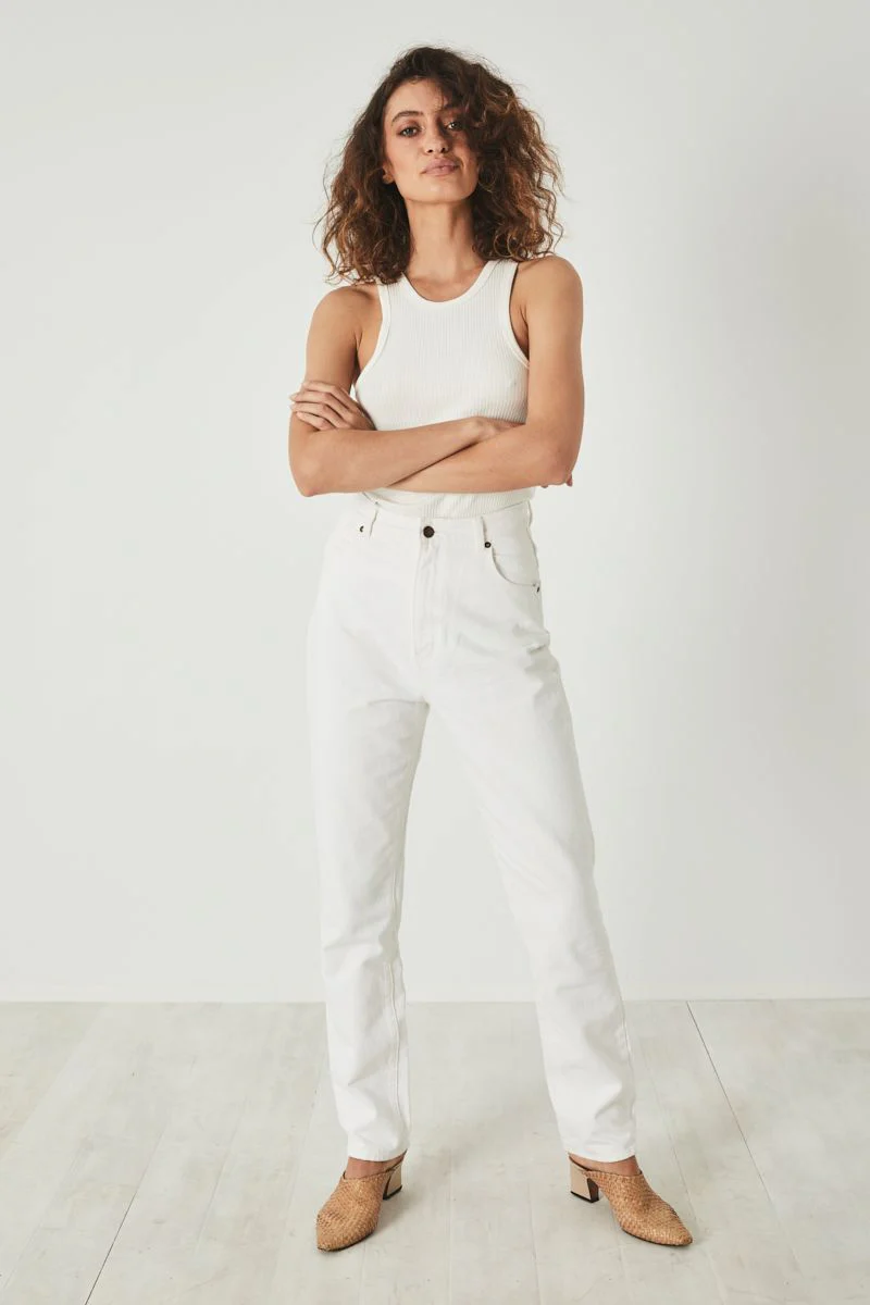 Rollas WOMENS MILLER RIB TANK WHITE - Image 5