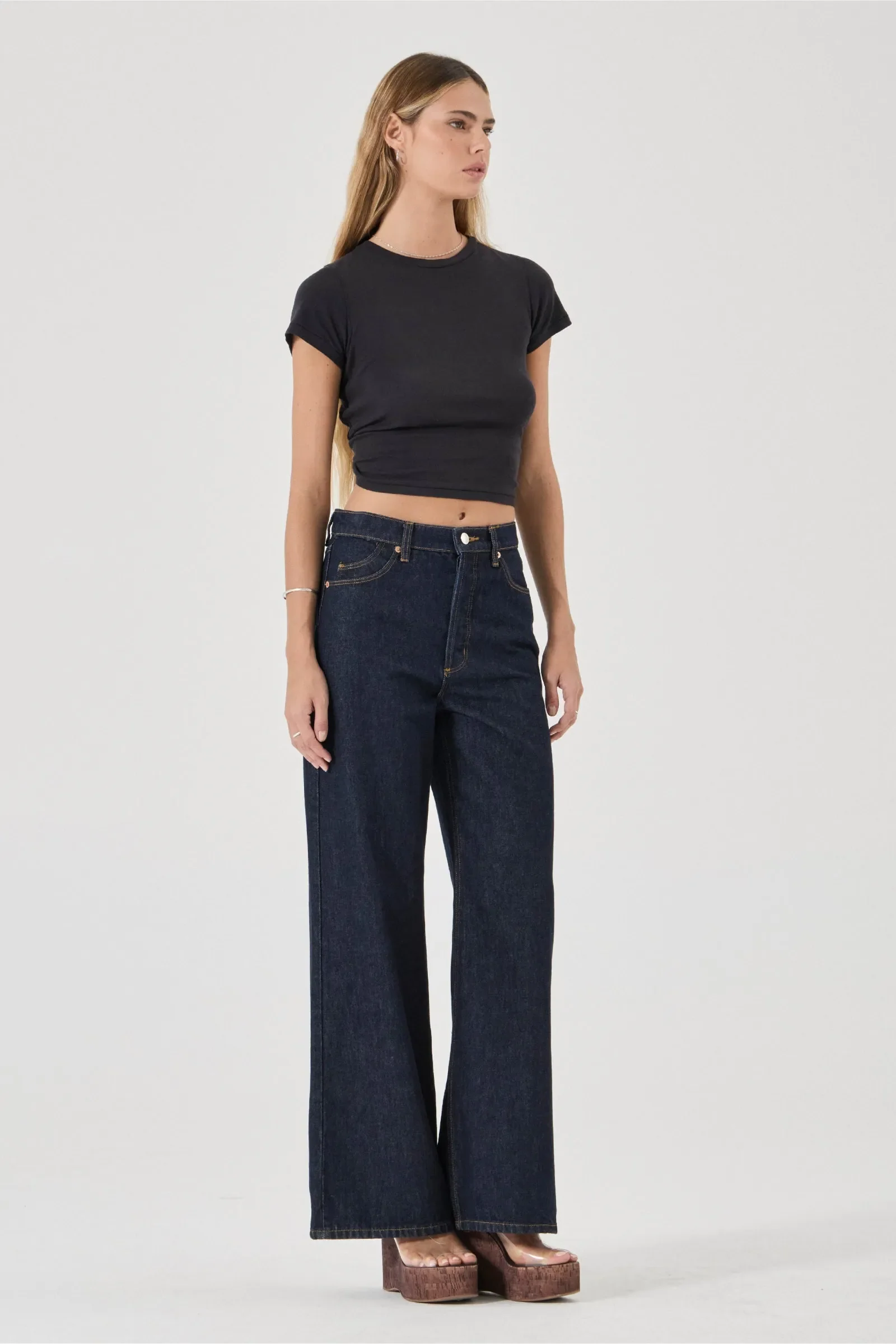 ROLLA'S Womens Relaxed Sailor Jean Long in Dark Rinse - Image 2