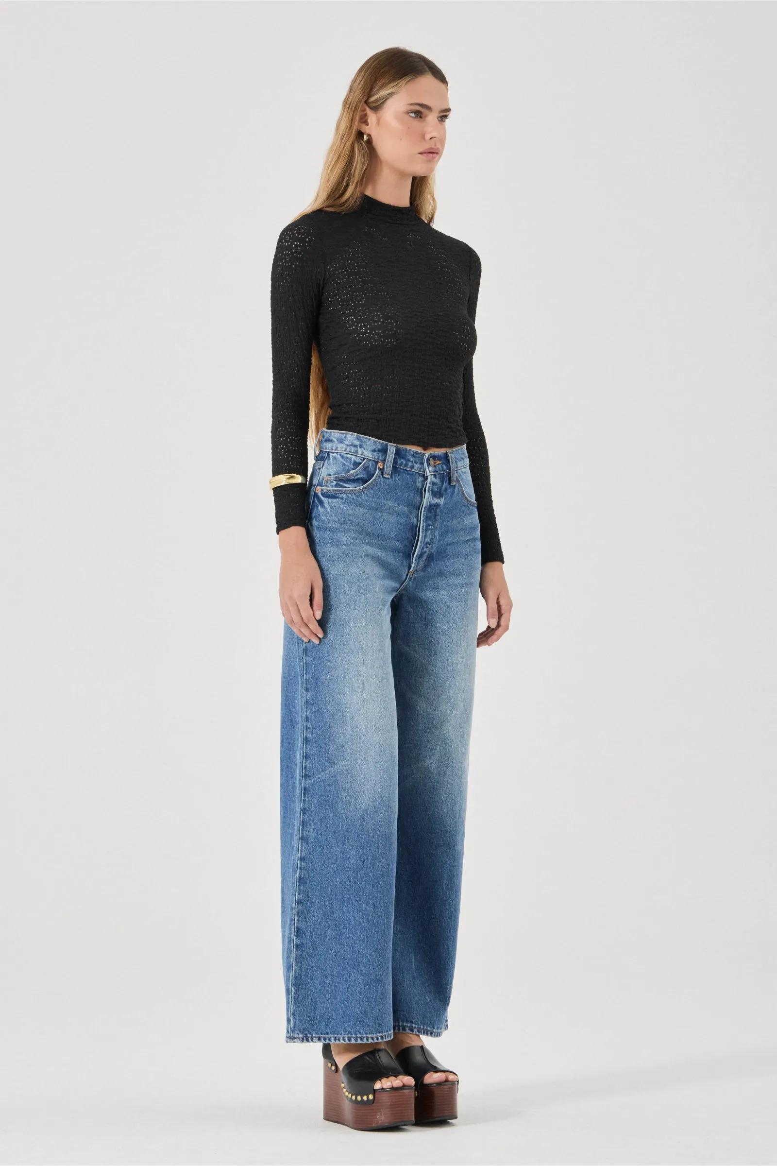ROLLA'S Womens Relaxed Sailor Jean Long in Silverlake Blue - Image 2