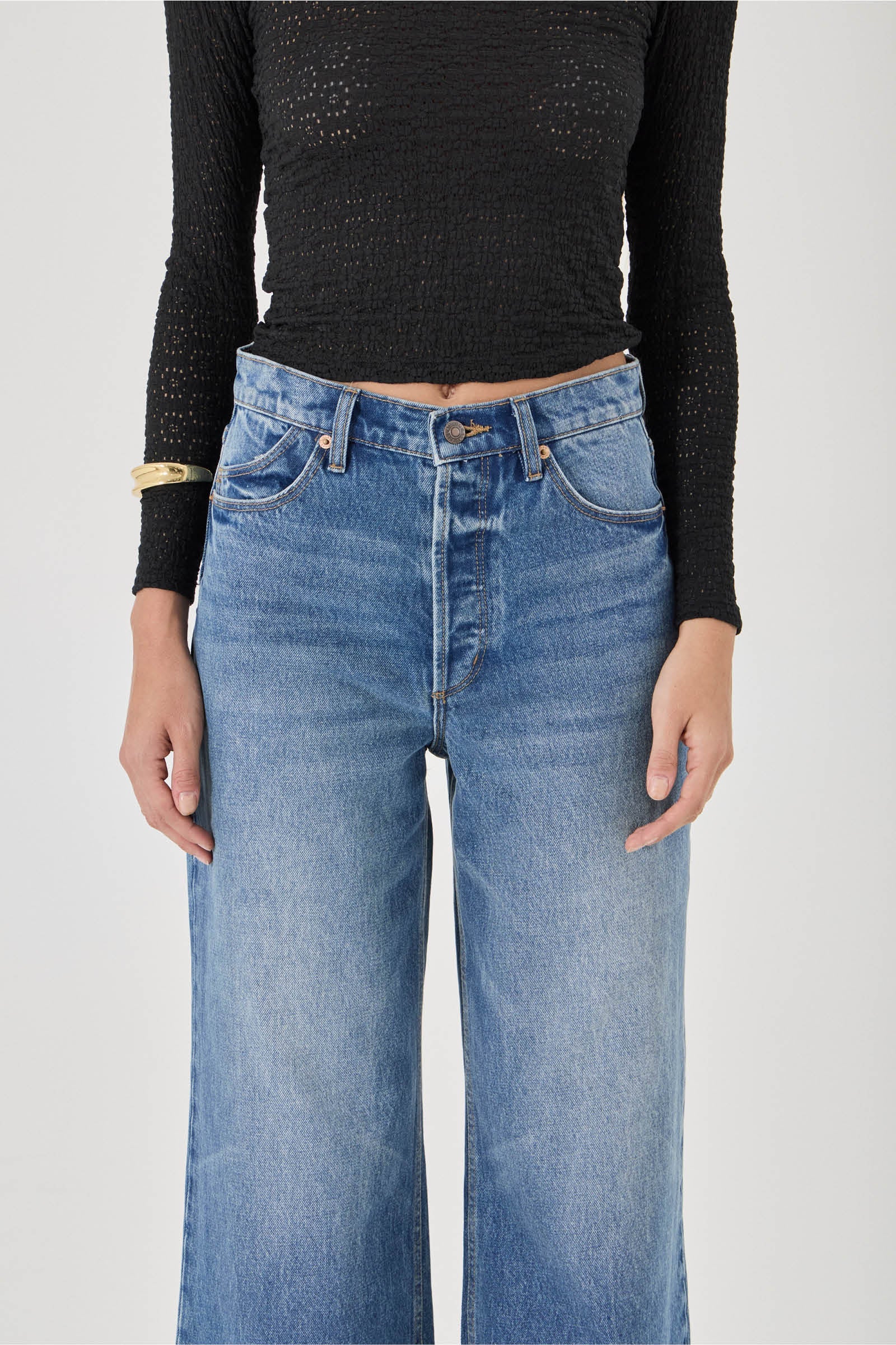 ROLLA'S Womens Relaxed Sailor Jean Long in Silverlake Blue - Image 3