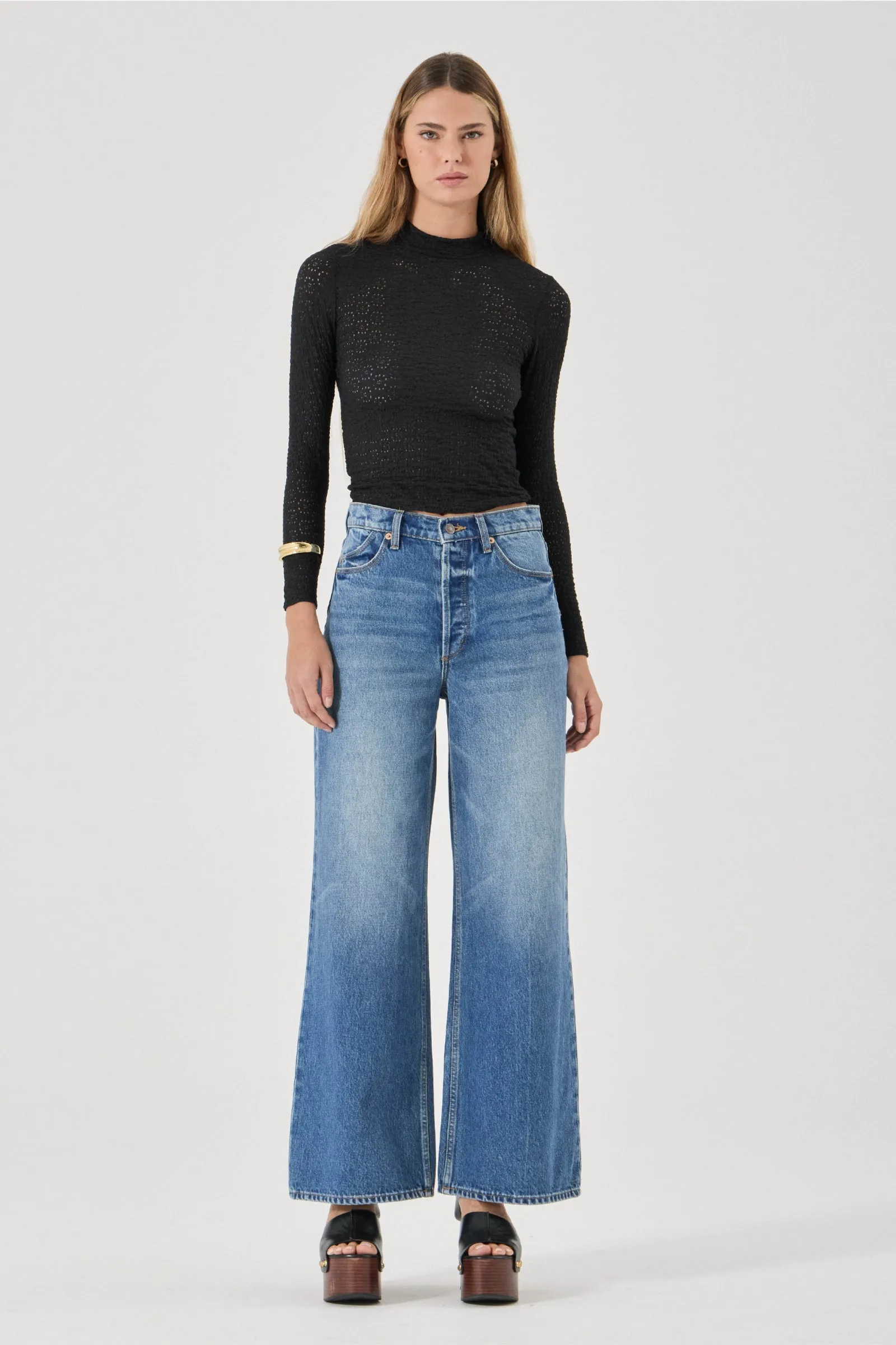 ROLLA'S Womens Relaxed Sailor Jean Long in Silverlake Blue - Image 5