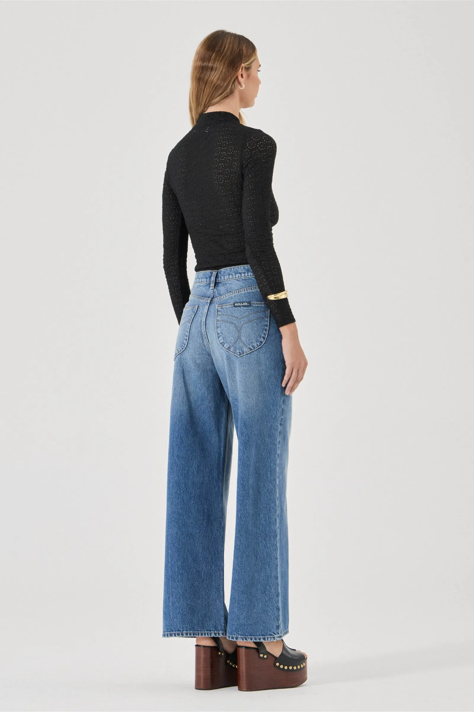 ROLLA'S Womens Relaxed Sailor Jean Long in Silverlake Blue - Image 6