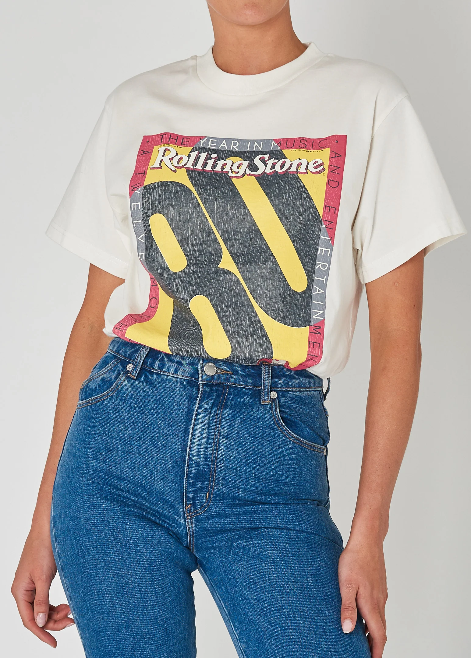 ROLLAS Womens Rolling Stone 80 Tomboy Tee - Vintage White - Image 4