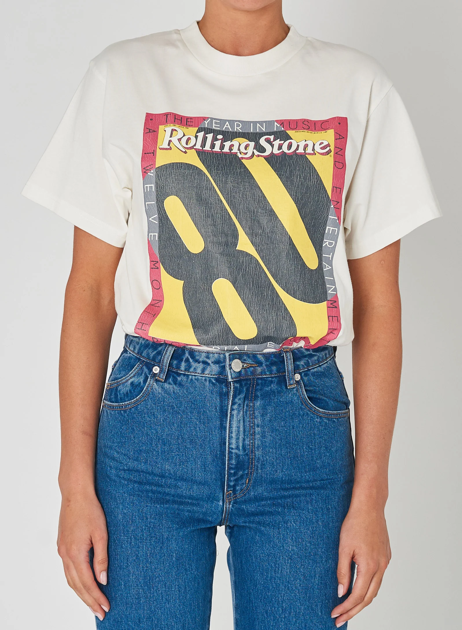 ROLLAS Womens Rolling Stone 80 Tomboy Tee - Vintage White - Image 5