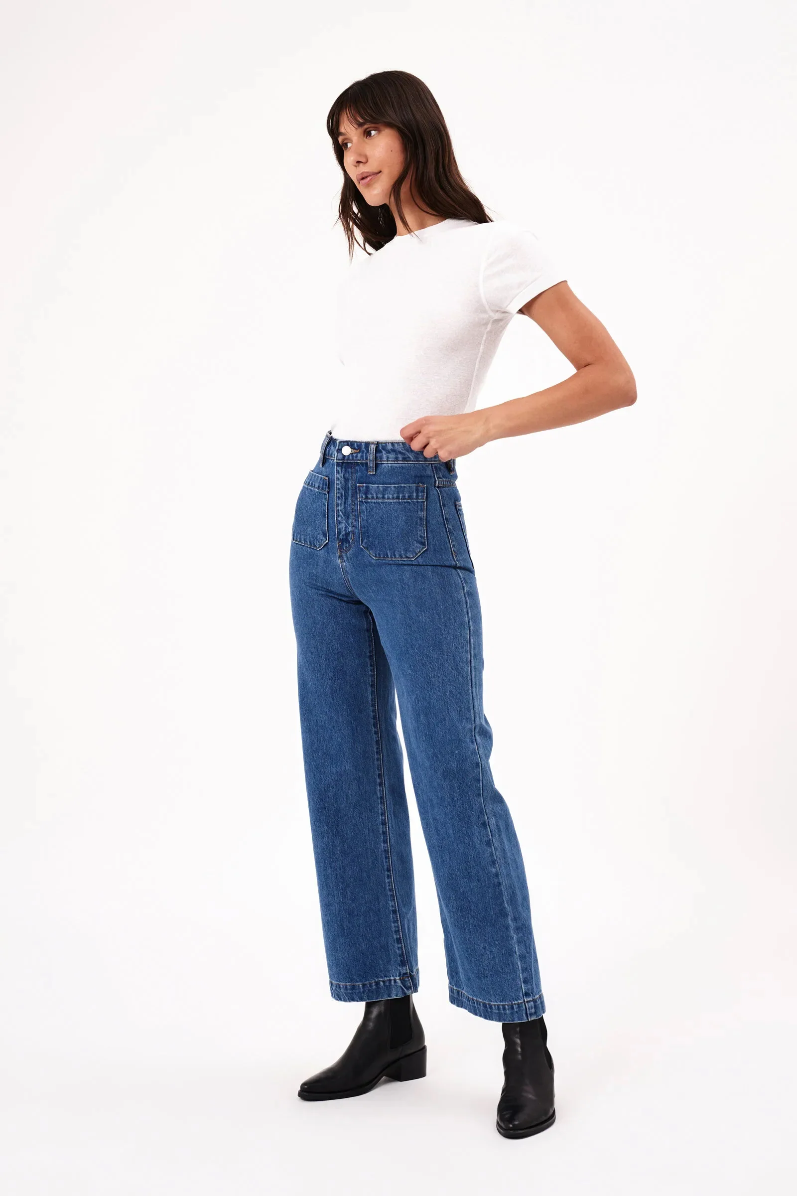 Rollas WOMENS SAILOR JEAN - ASHLEY BLUE - Image 7