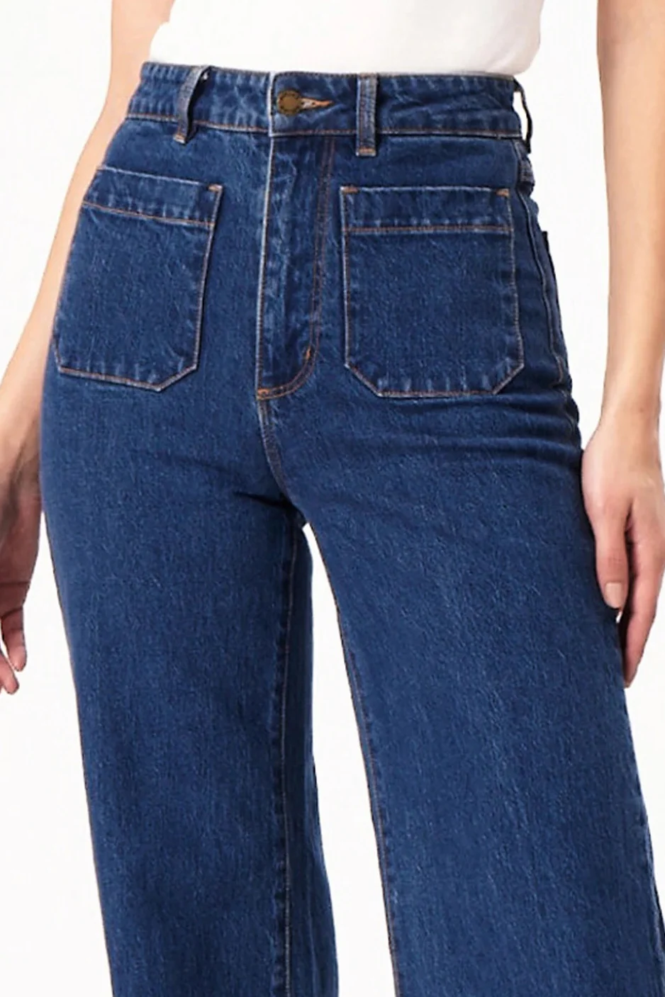 ROLLAS Womens Sailor Jean Eco Ruby Blue - Organic Dark Blue - Image 2