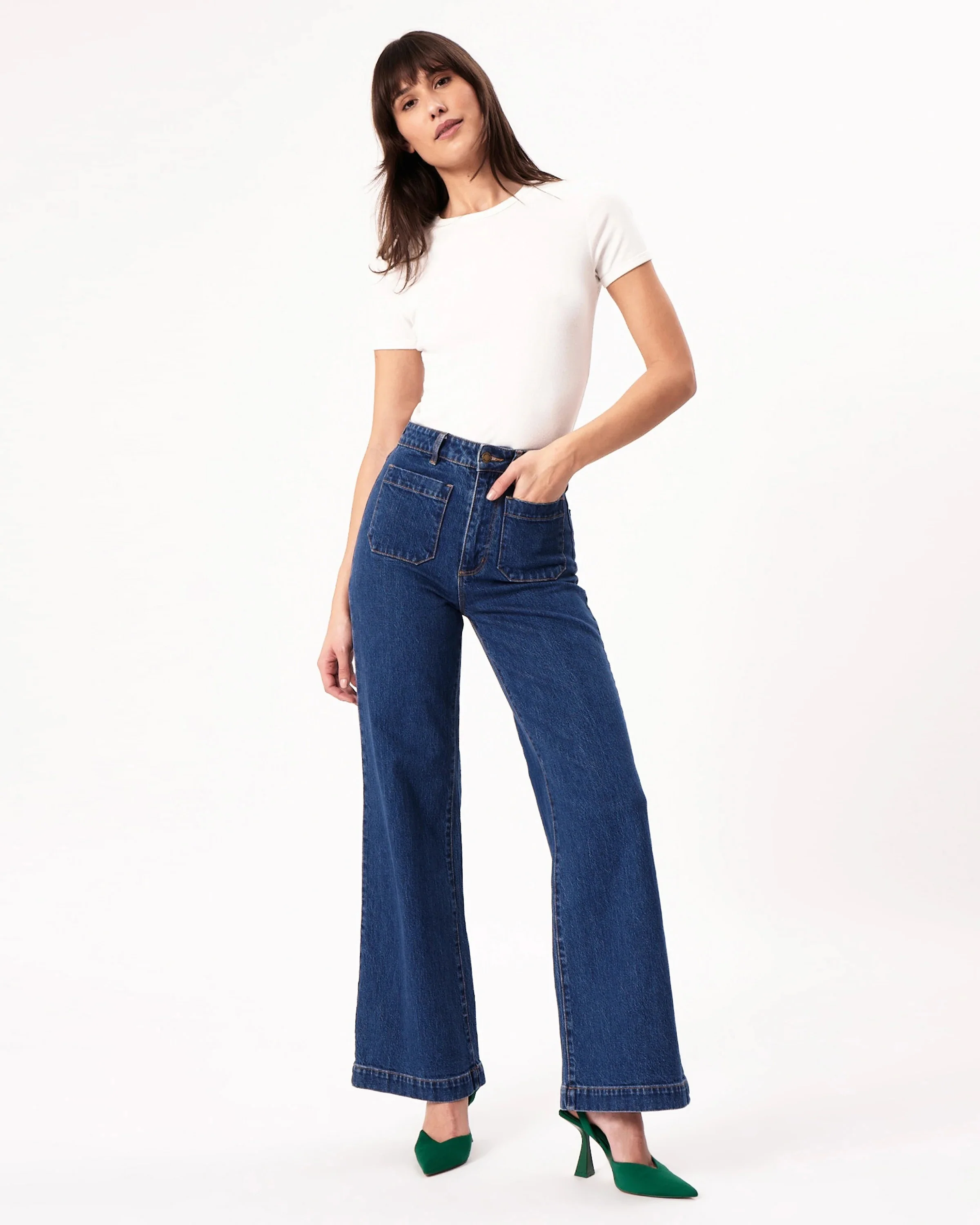 ROLLAS Womens Sailor Jean Eco Ruby Blue - Organic Dark Blue - Image 3