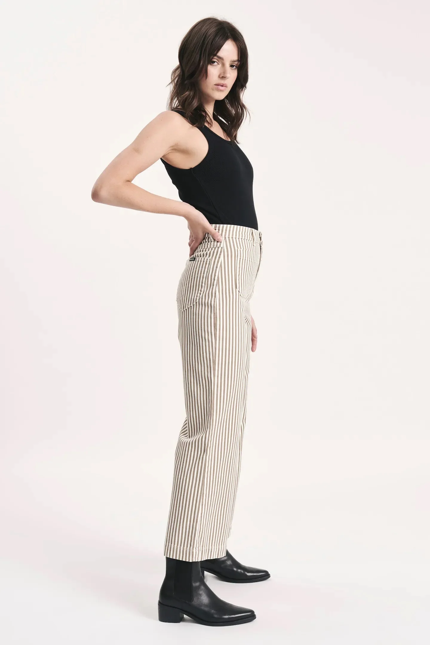 ROLLAS Womens Sailor Jean Laura Stripe Mink - Image 3