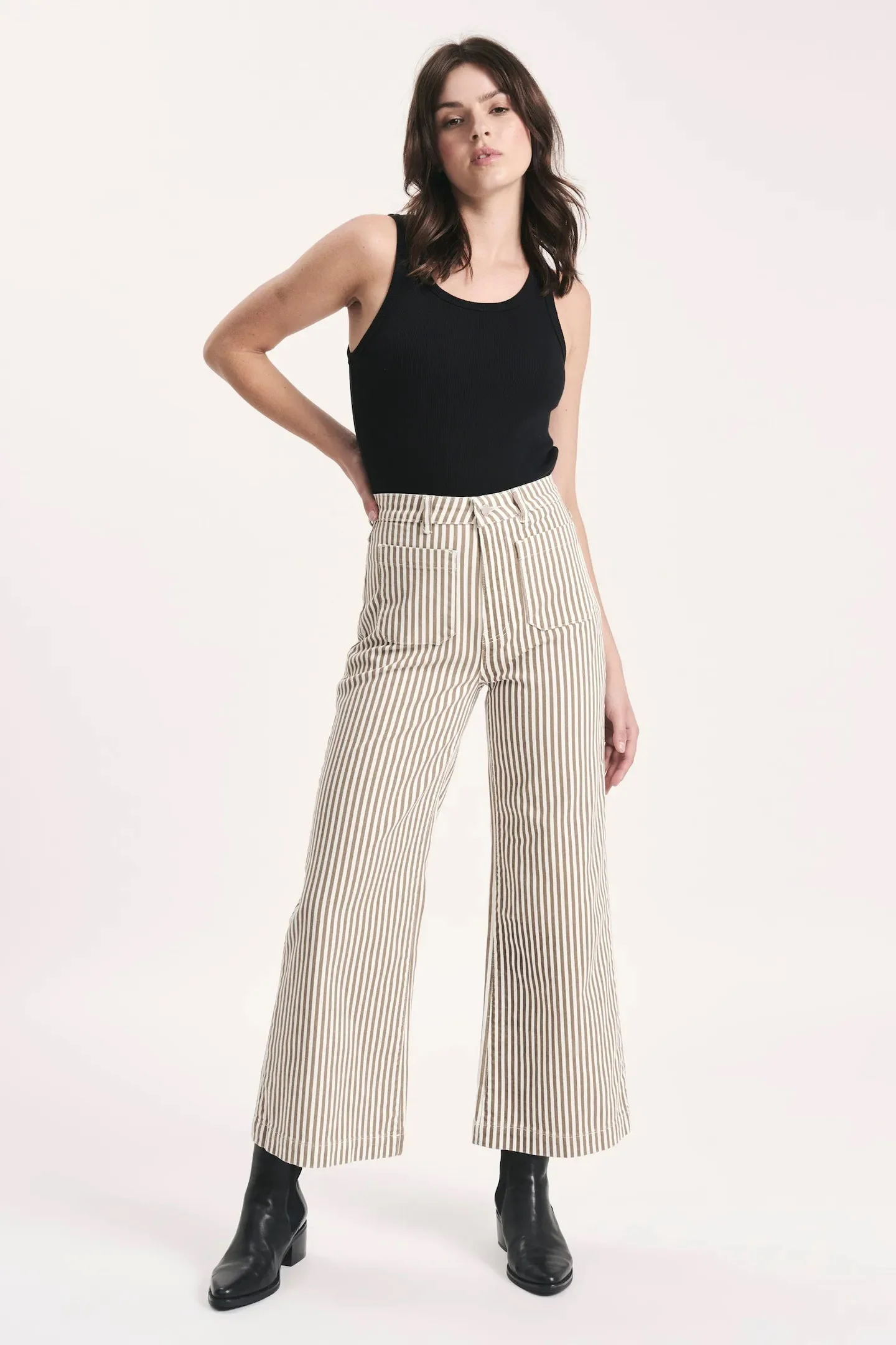 ROLLAS Womens Sailor Jean Laura Stripe Mink - Image 4