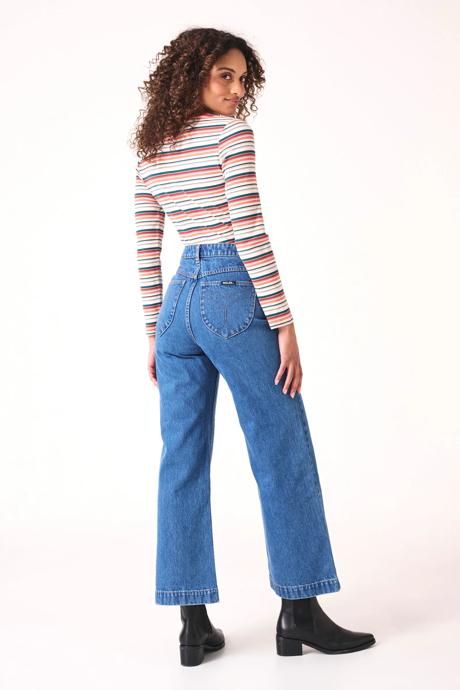 ROLLAS Womens Sailor Jeans - Ash Blue - Image 3