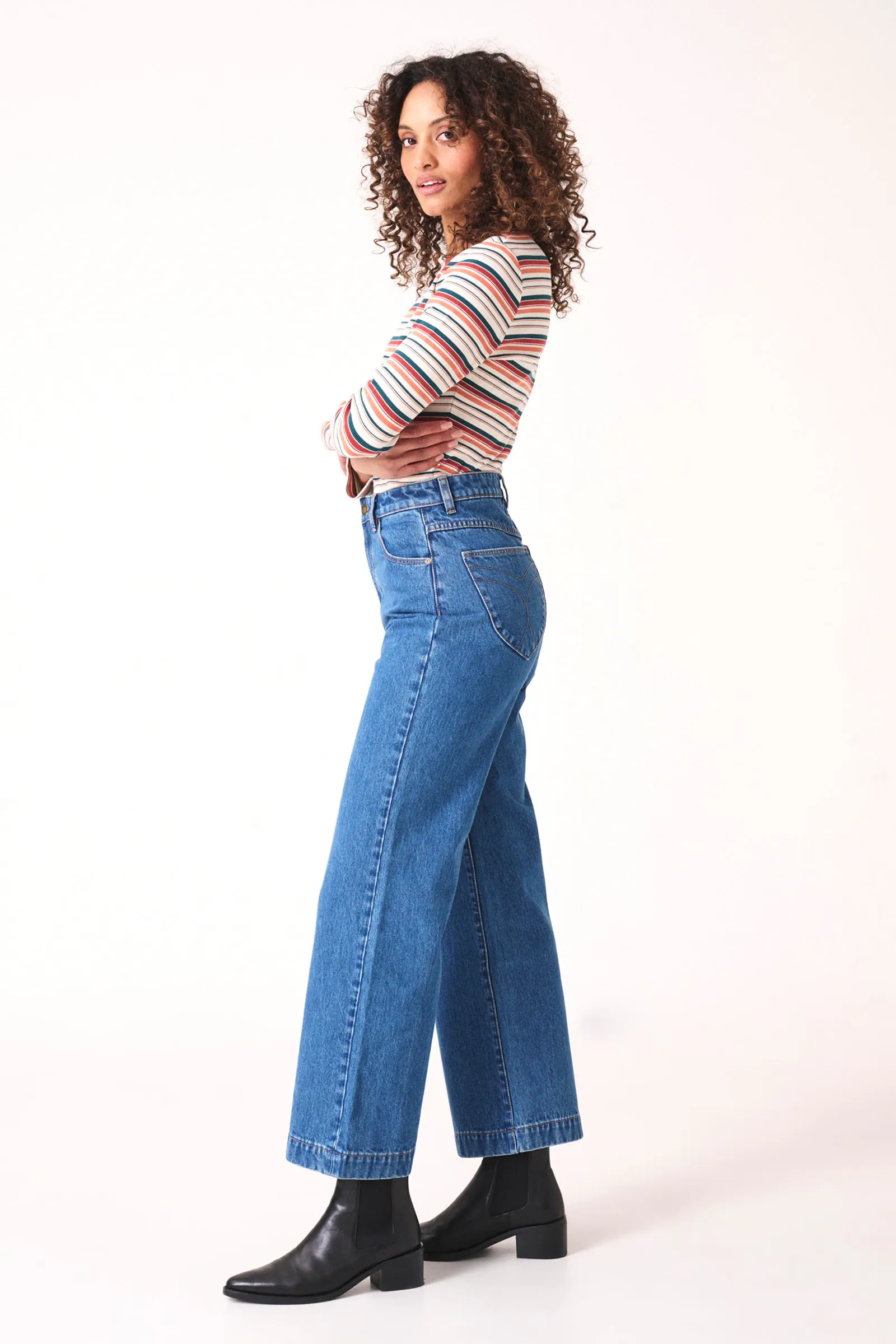 ROLLAS Womens Sailor Jeans - Ash Blue - Image 4