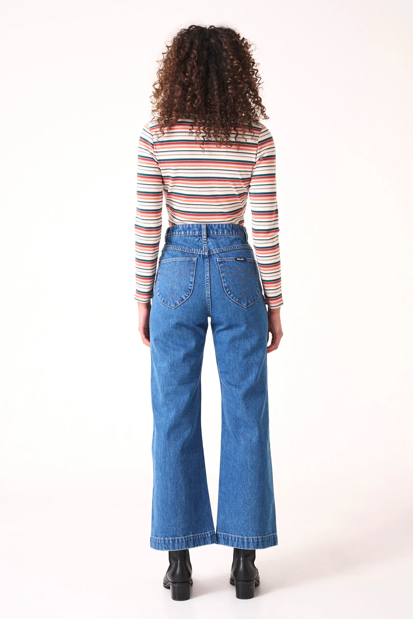 ROLLAS Womens Sailor Jeans - Ash Blue - Image 5