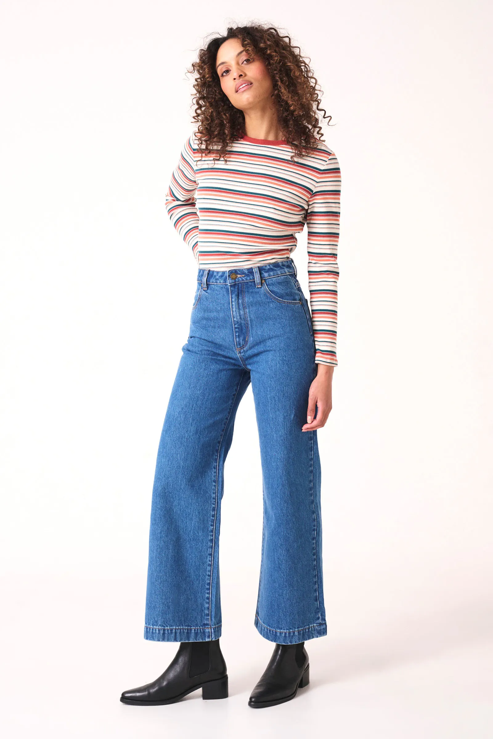 ROLLAS Womens Sailor Jeans - Ash Blue - Image 6