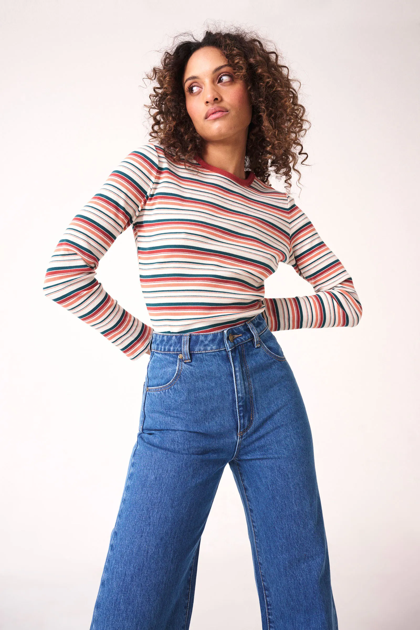 ROLLAS Womens Sailor Jeans - Ash Blue - Image 7