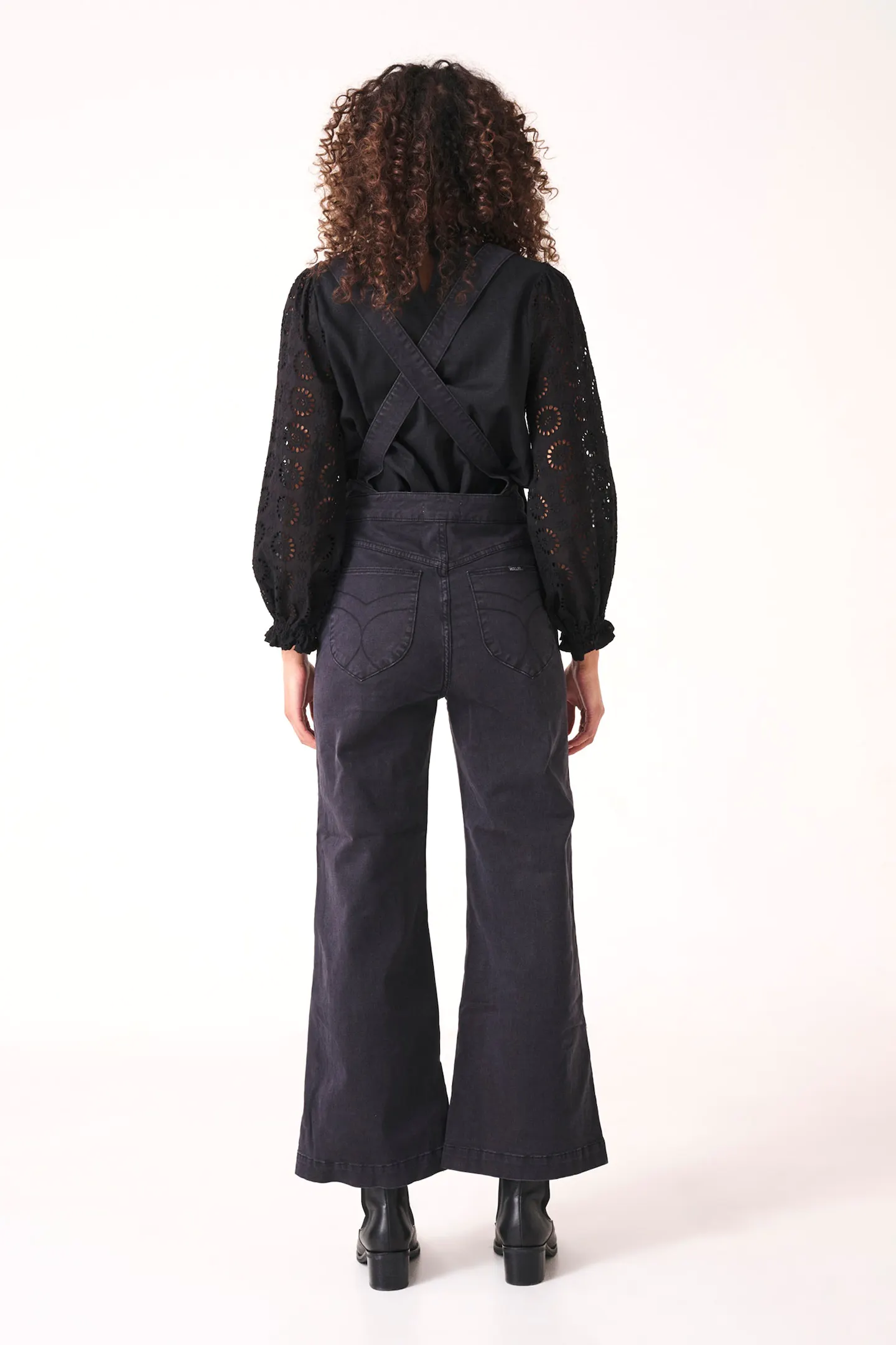 ROLLAS Womens Sailor Overall - Washed Black - Image 5
