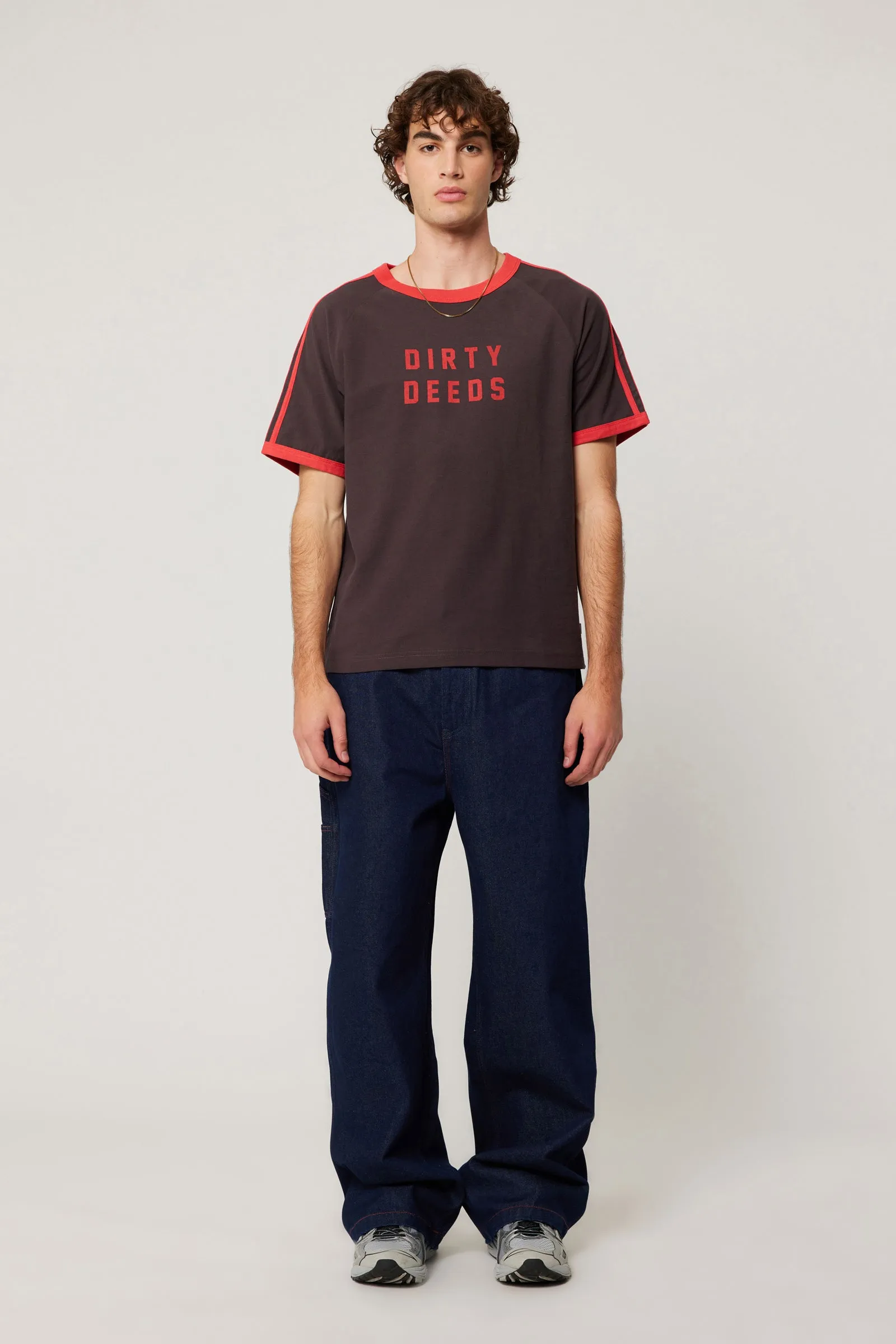 ROLLAS x ACDC Mens Dirty Deeds Ringer Tee - Washed Black - Image 4