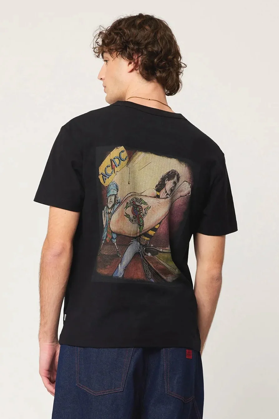 ROLLAS x ACDC Mens Lightning Logo Tee - Black - Image 2