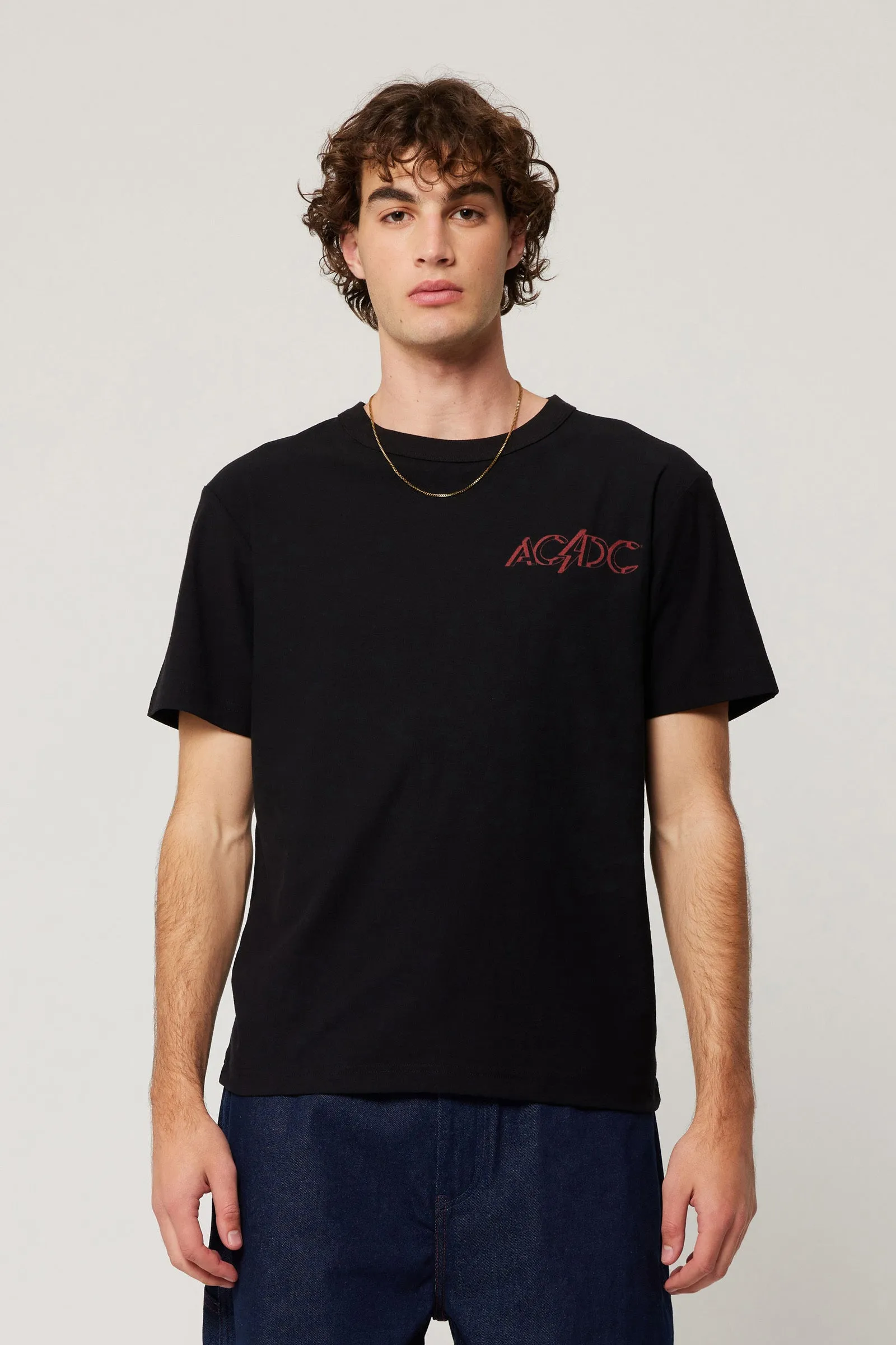 ROLLAS x ACDC Mens Lightning Logo Tee - Black - Image 3