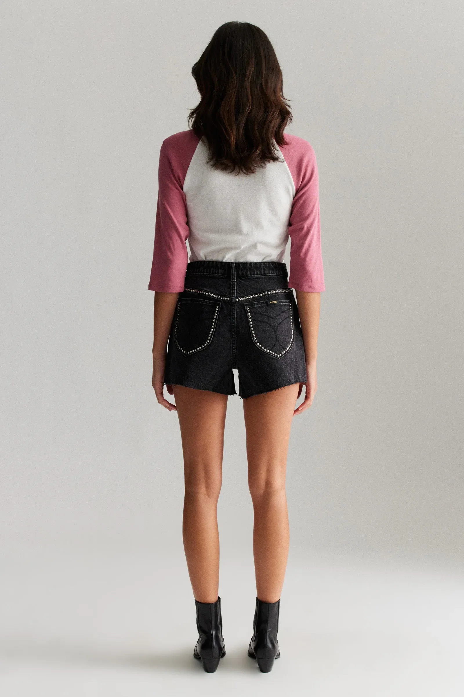 ROLLAS x ACDC Womens Mirage Short Thunder Stud - Washed Black - Image 2