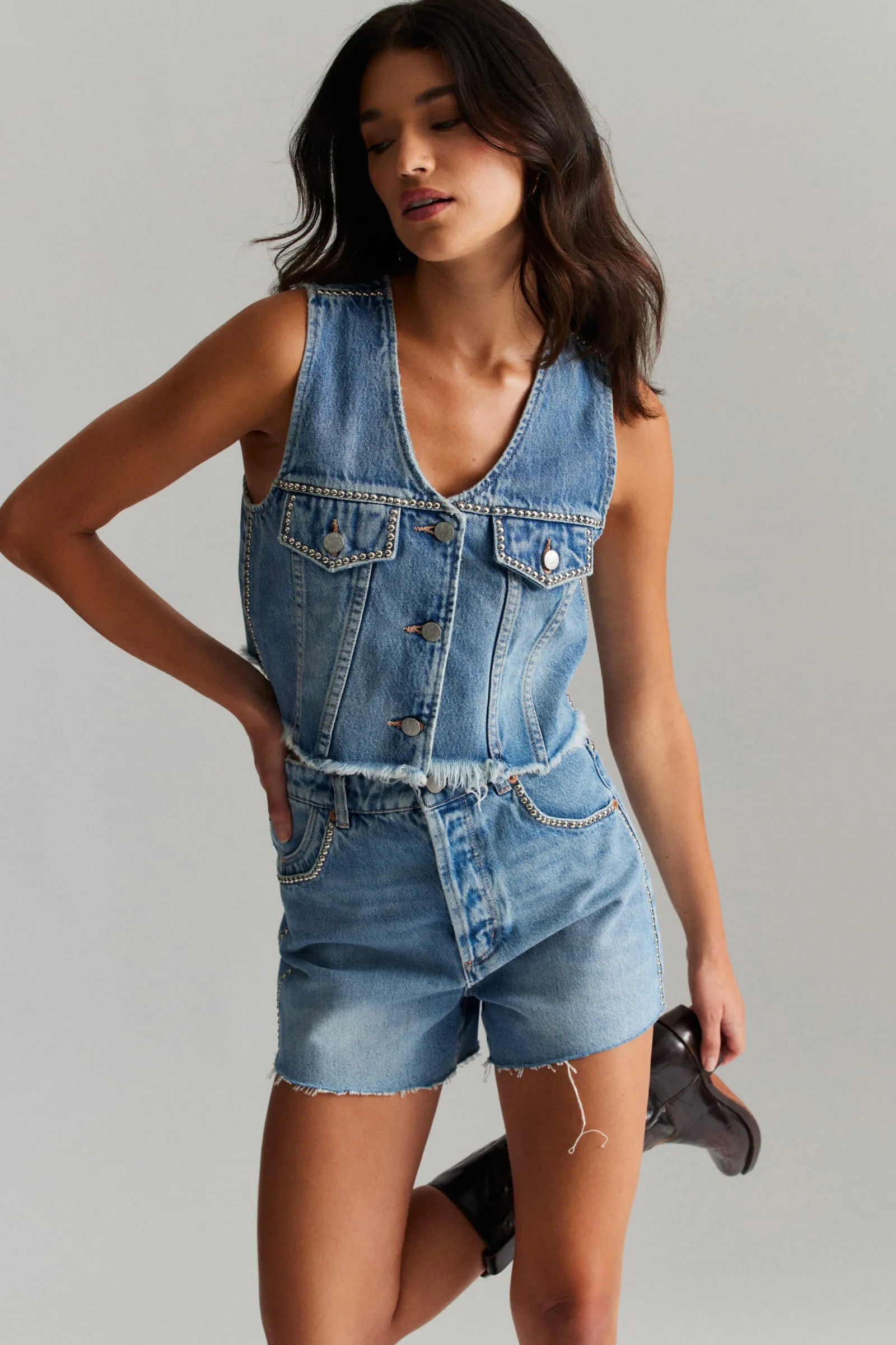 ROLLAS x ACDC Womens Morgan Vest - Stud - Image 2