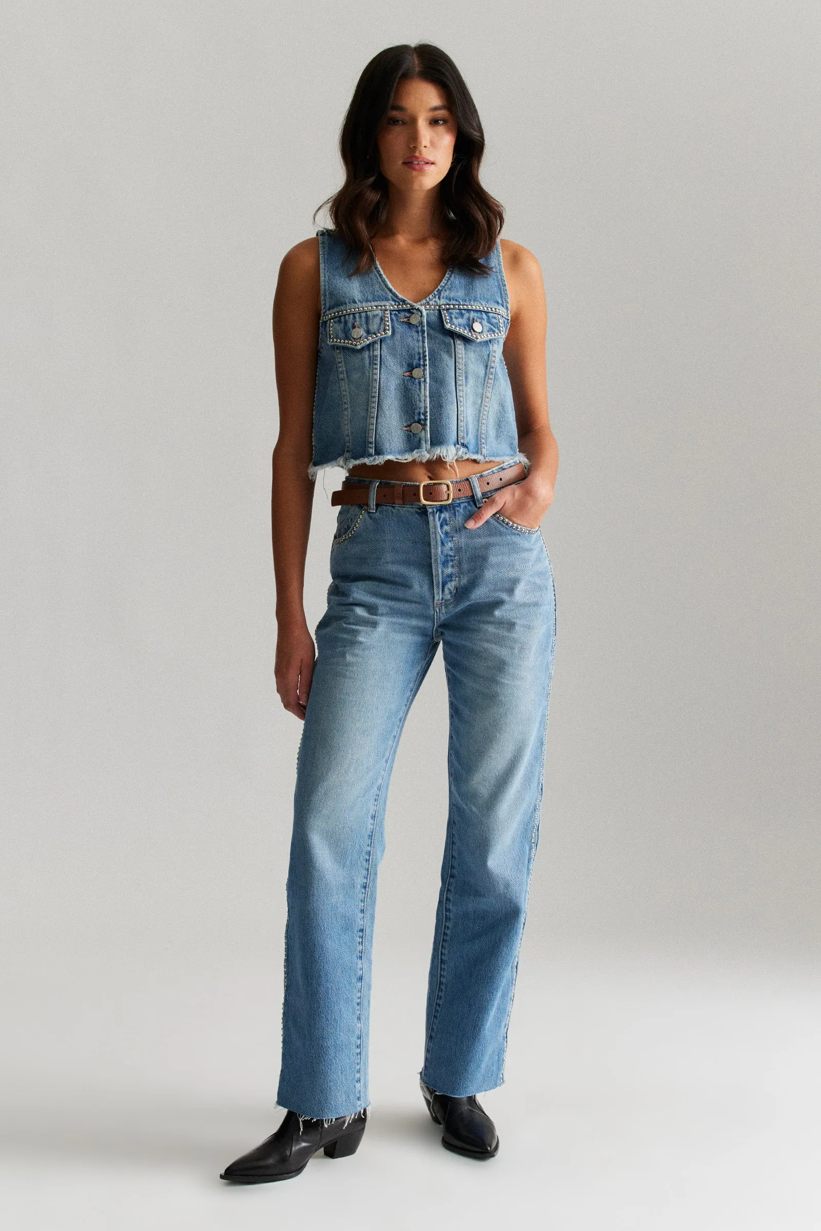 ROLLAS x ACDC Womens Morgan Vest - Stud - Image 3