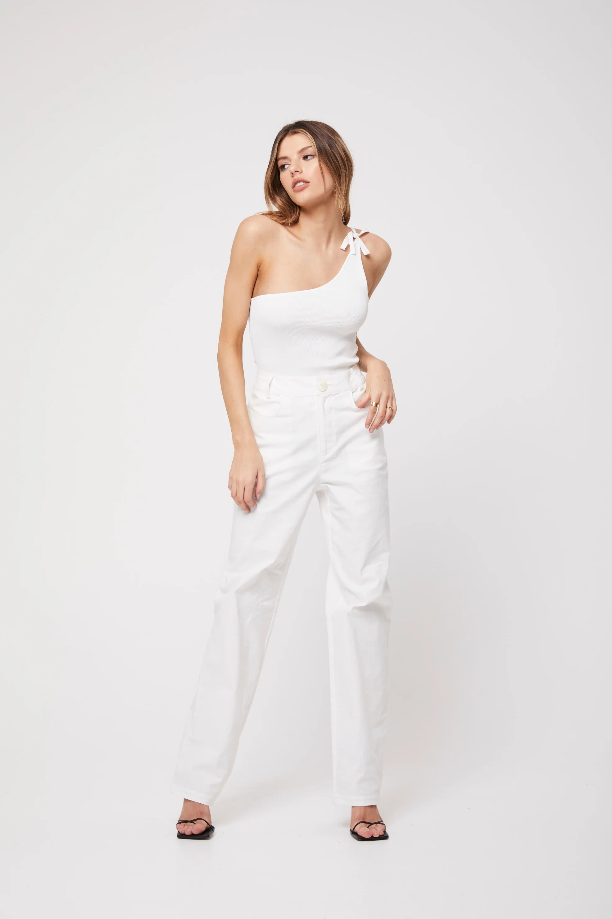 Rozalia Russian x Atoir WOMENS THE ONE SHOULDER TOP - WHITE - Image 3