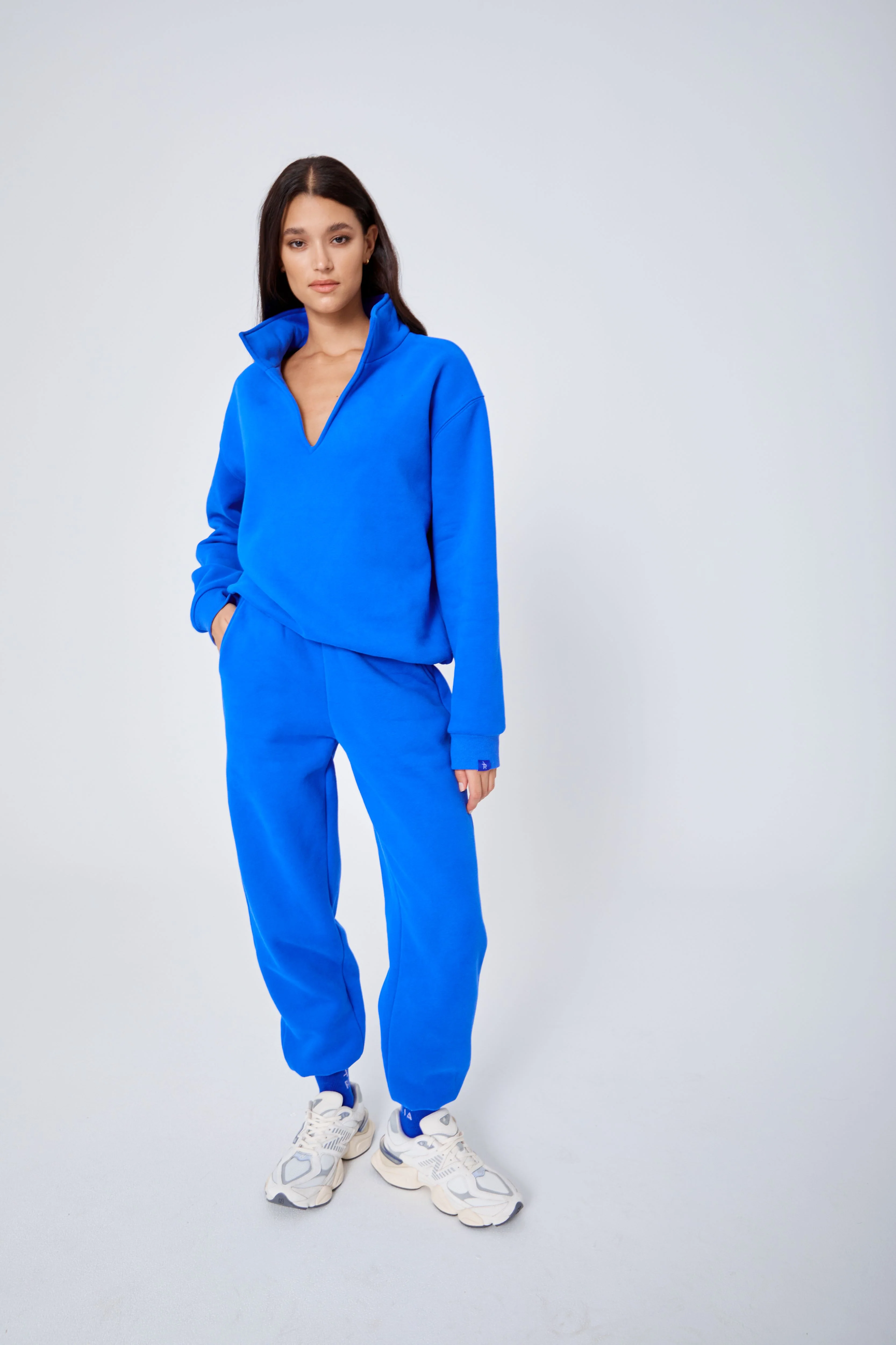 ROZALIA x ATOIR Womens The Collar Jumper Cobalt - Image 6