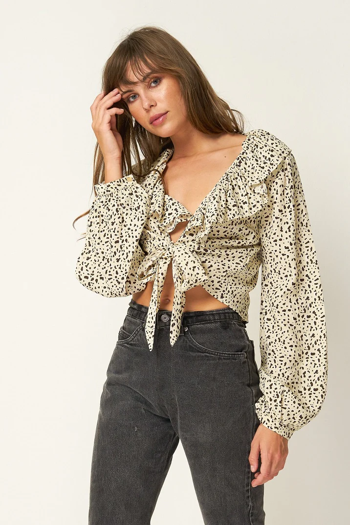 Rue Stiic CADENCE RUFFLE TIE TOP BELLAGIO
