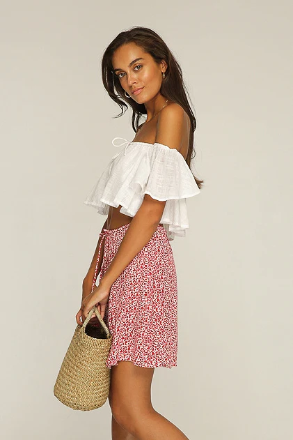 Rue Stiic WOMENS JAGGER OFF SHOULDER TOP WHITE - Image 4