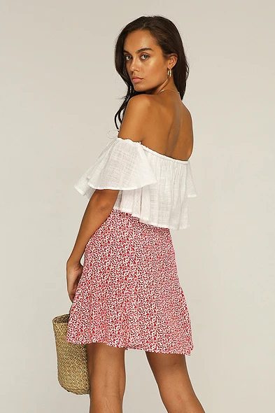 Rue Stiic WOMENS JAGGER OFF SHOULDER TOP WHITE - Image 6