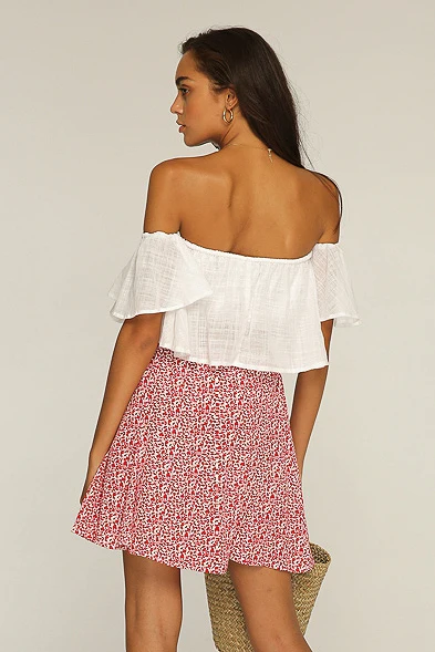 Rue Stiic WOMENS JAGGER OFF SHOULDER TOP WHITE - Image 7